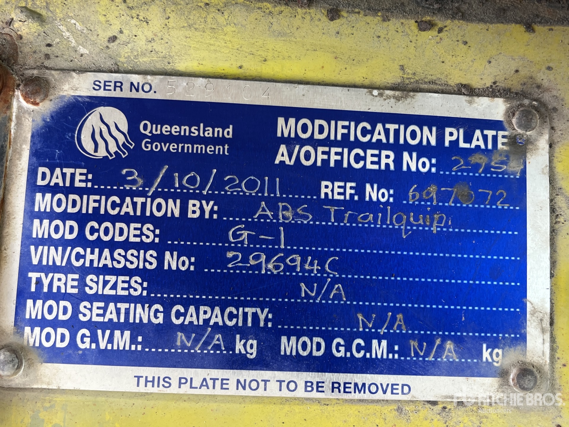 General Appearance with N.º de serie/VIN