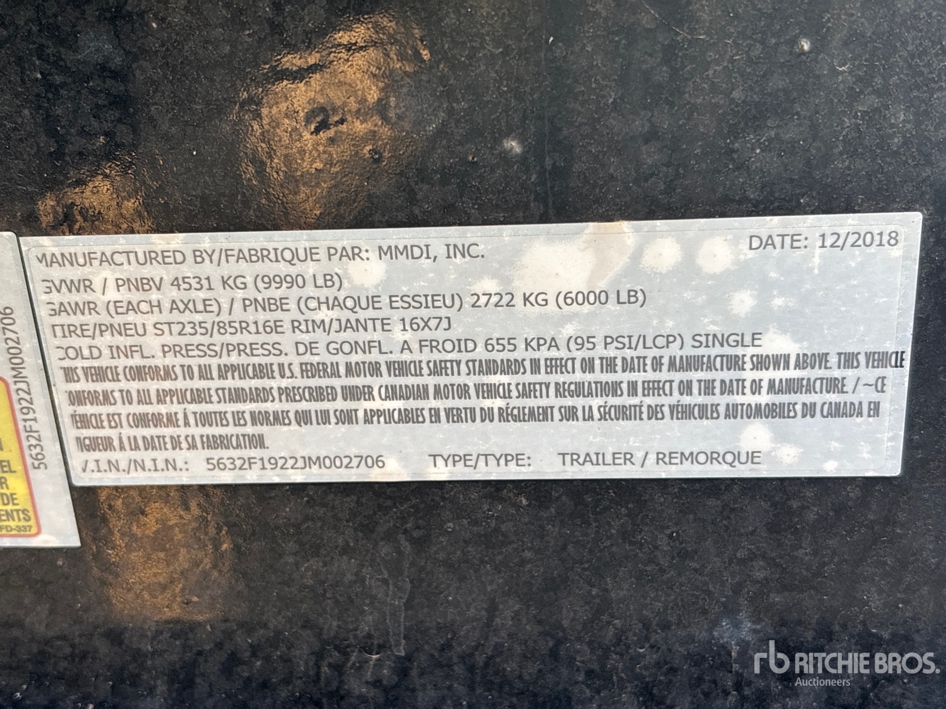 General Appearance with Serial Number / VIN