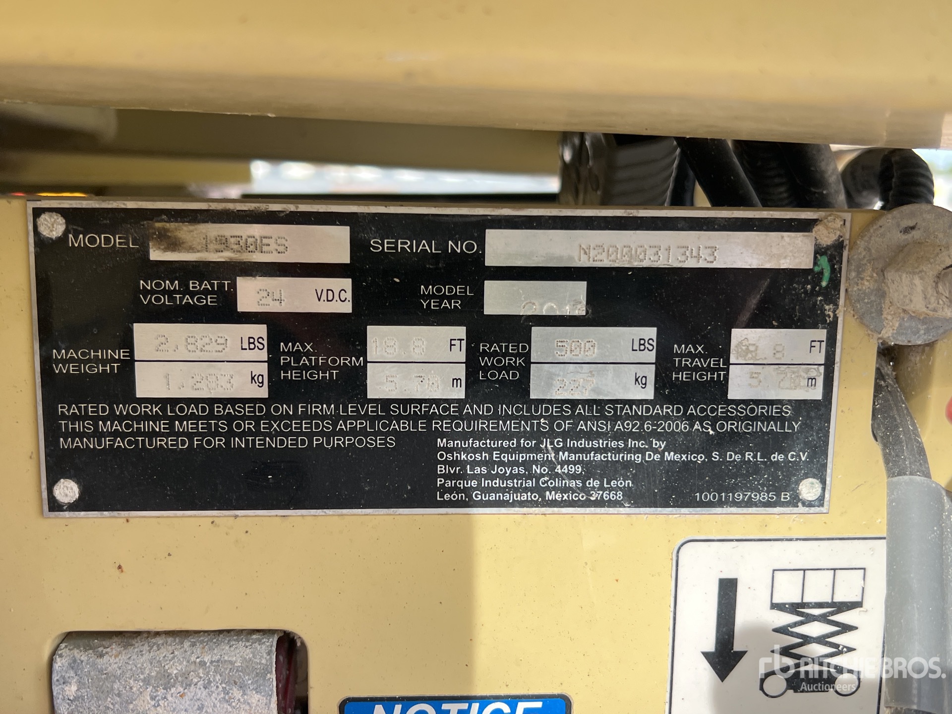 General Appearance with N.º de serie/VIN