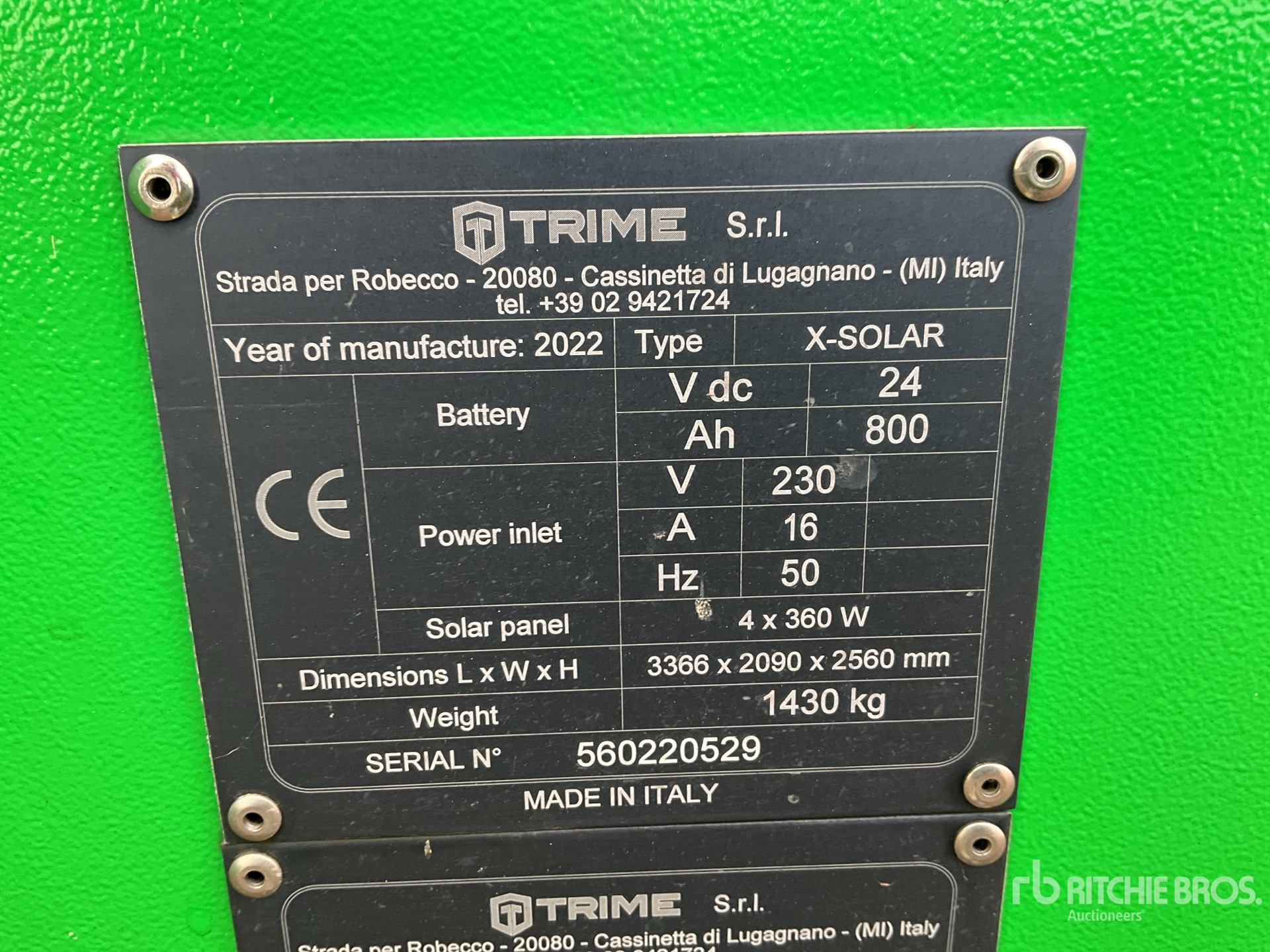 General Appearance with Serial Number / VIN