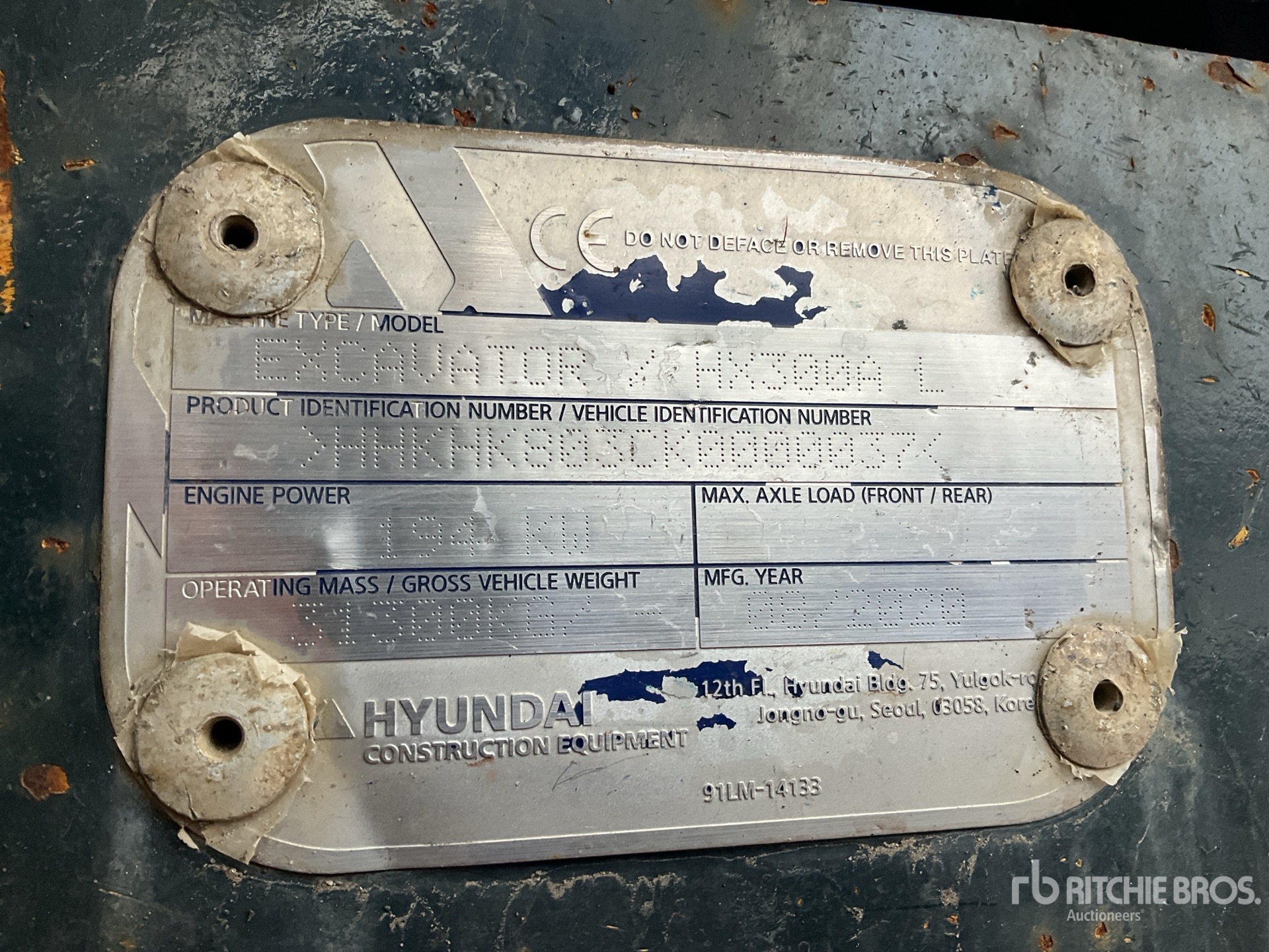 General Appearance with N.º de serie/VIN