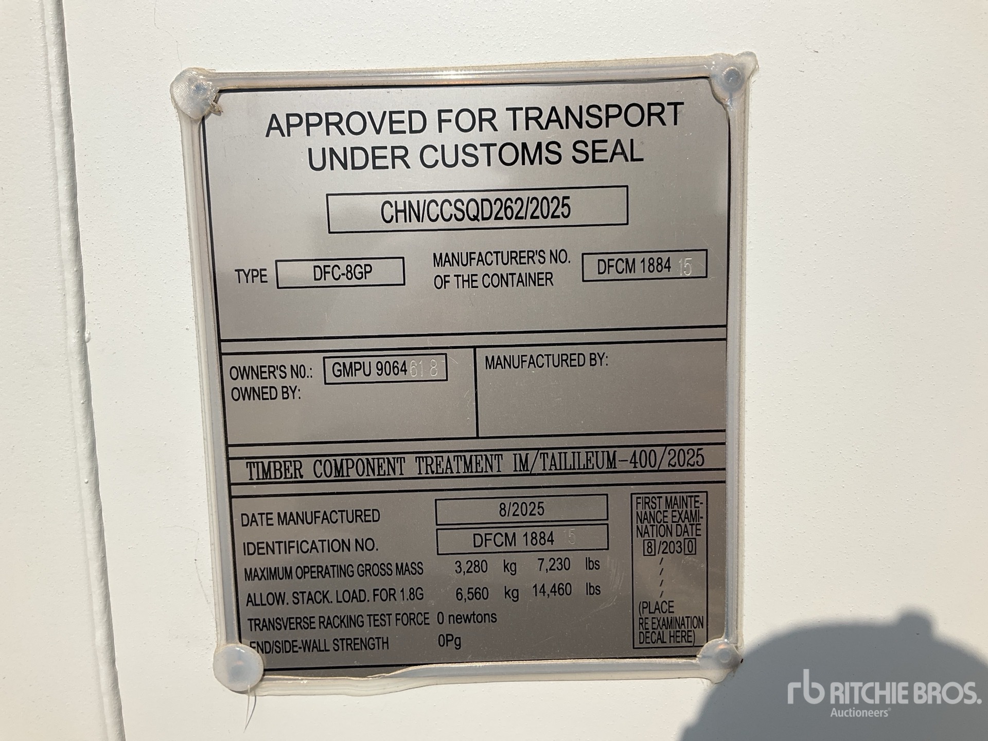 General Appearance with N.º de serie/VIN