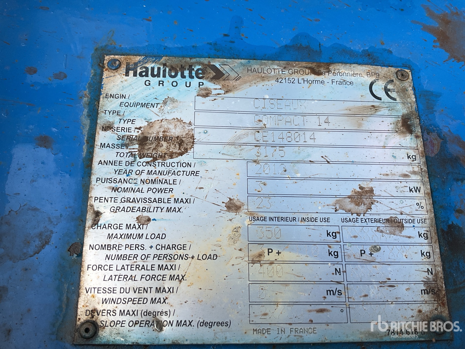 General Appearance with N.º de serie/VIN