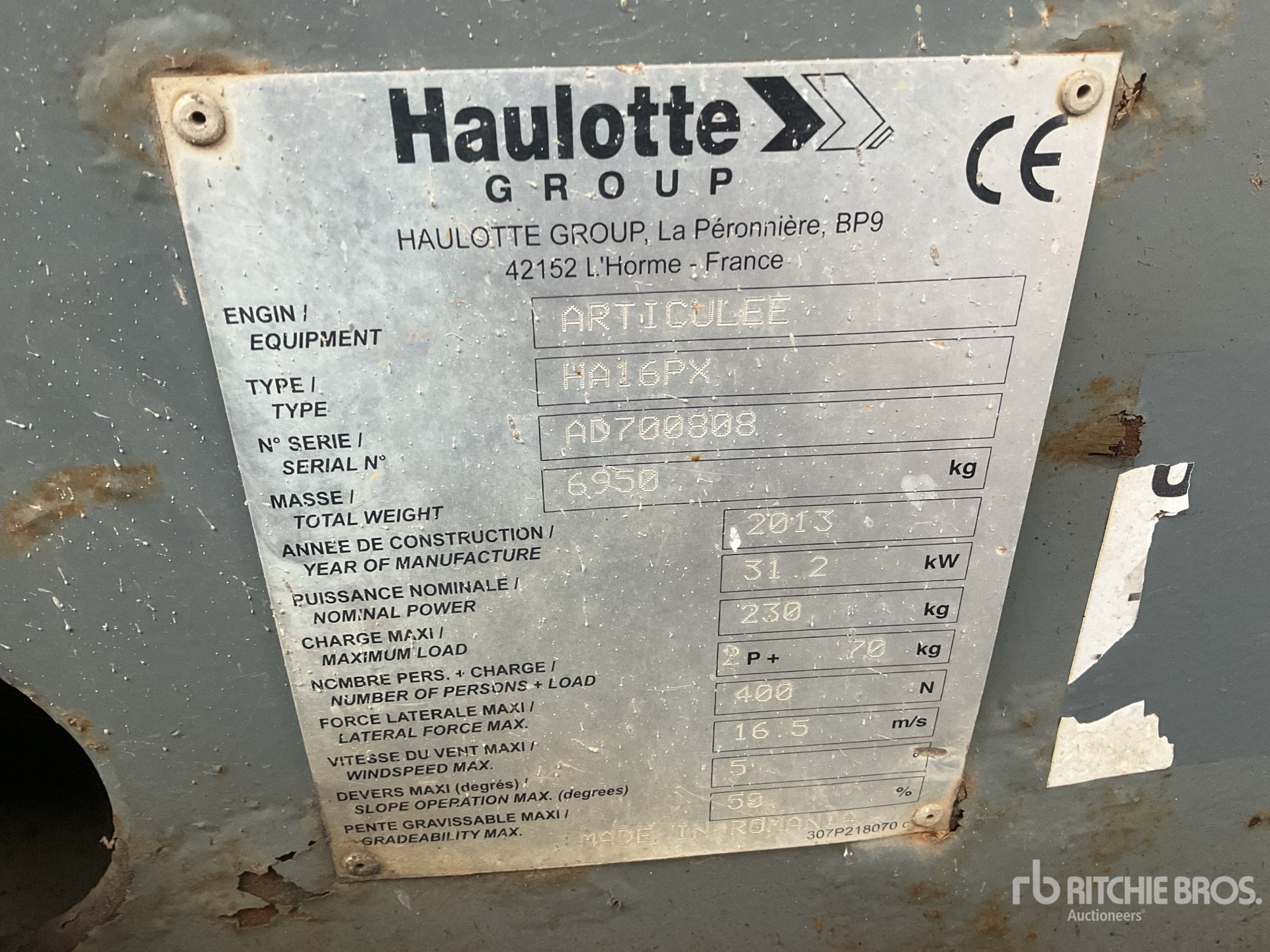 General Appearance with N.º de serie/VIN