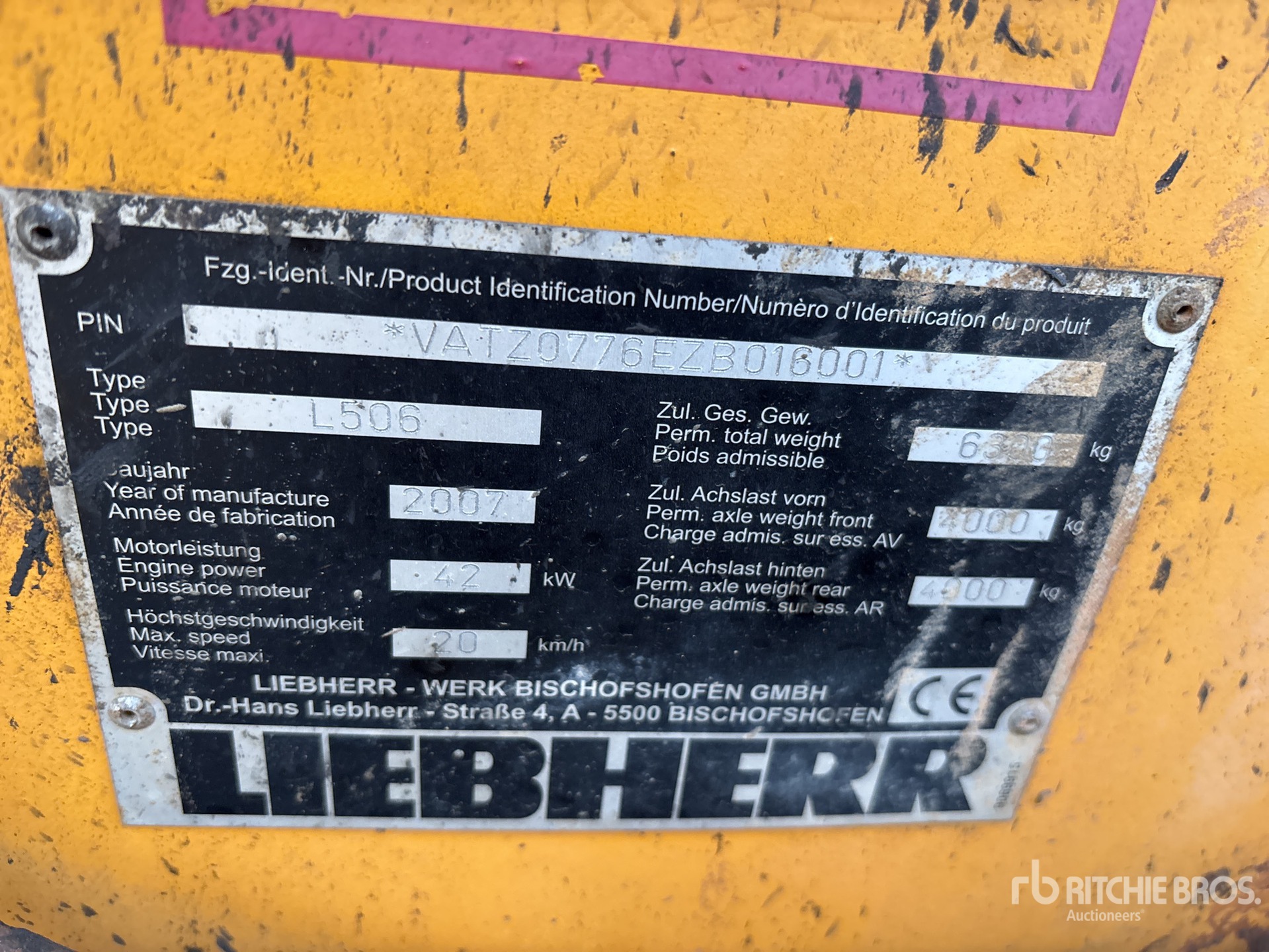 General Appearance with N.º de serie/VIN