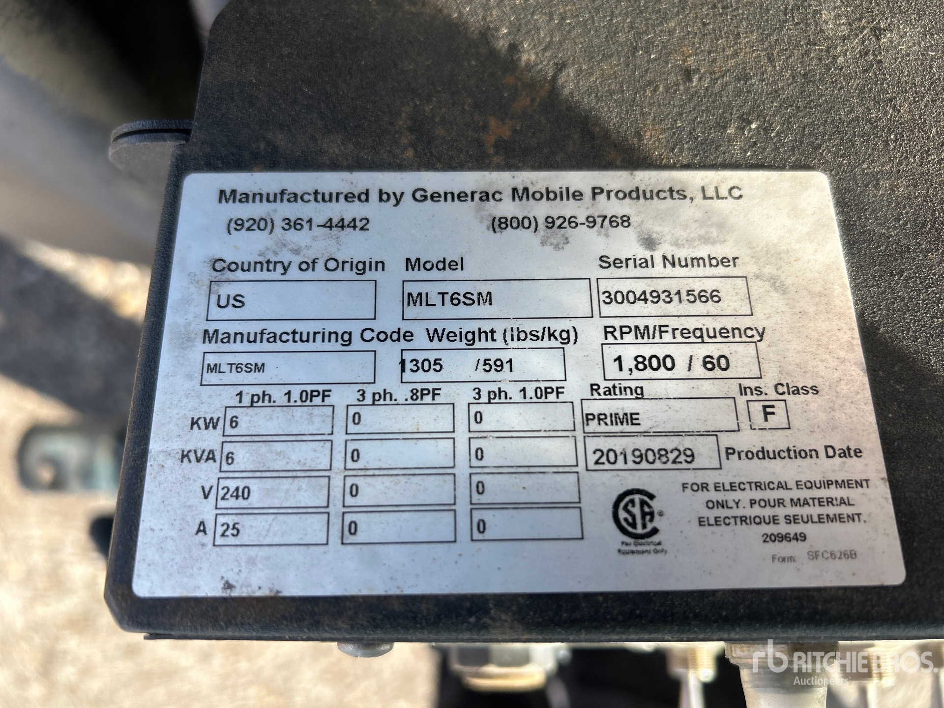 General Appearance with Serial Number / VIN