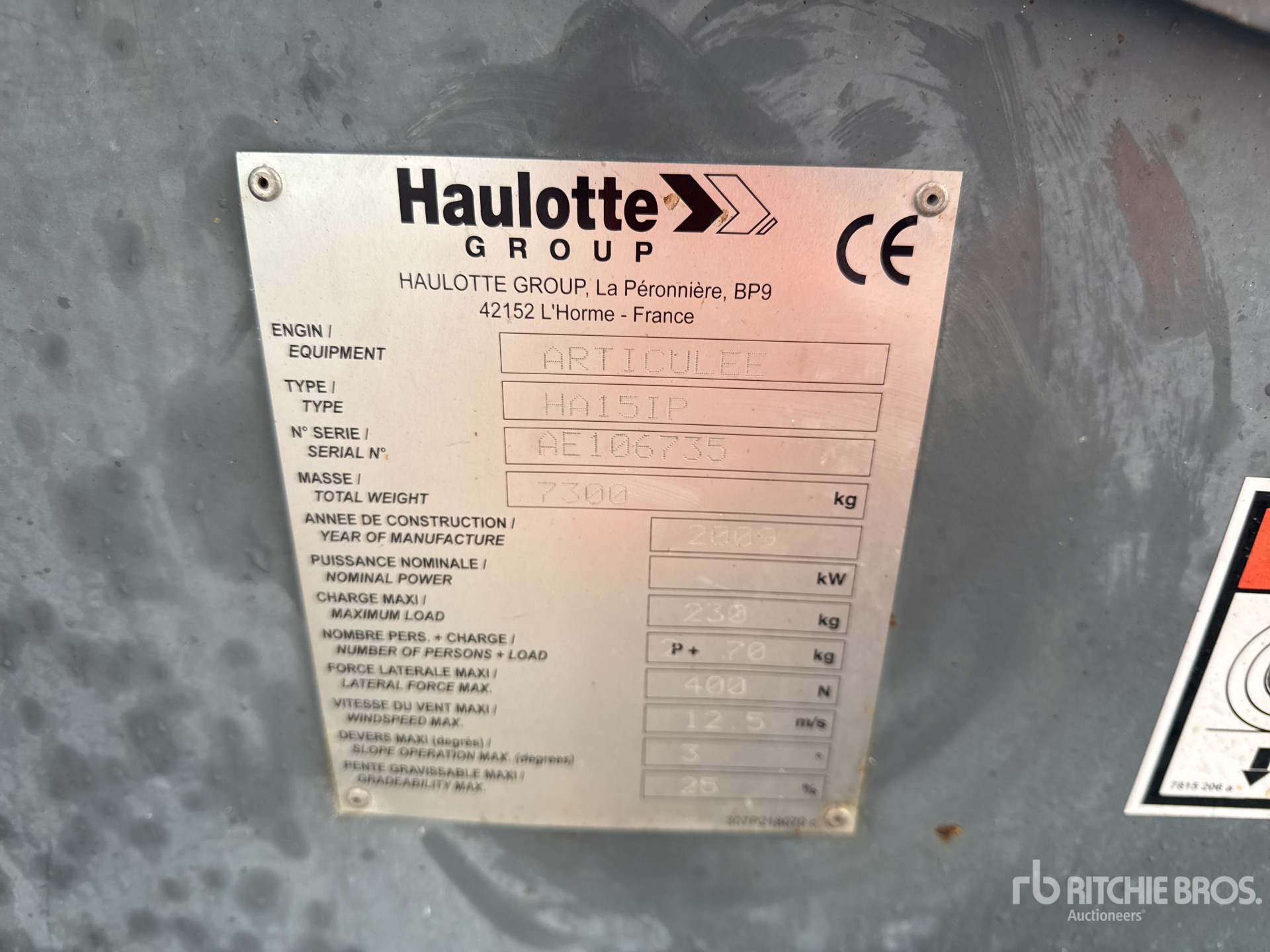 General Appearance with N.º de serie/VIN