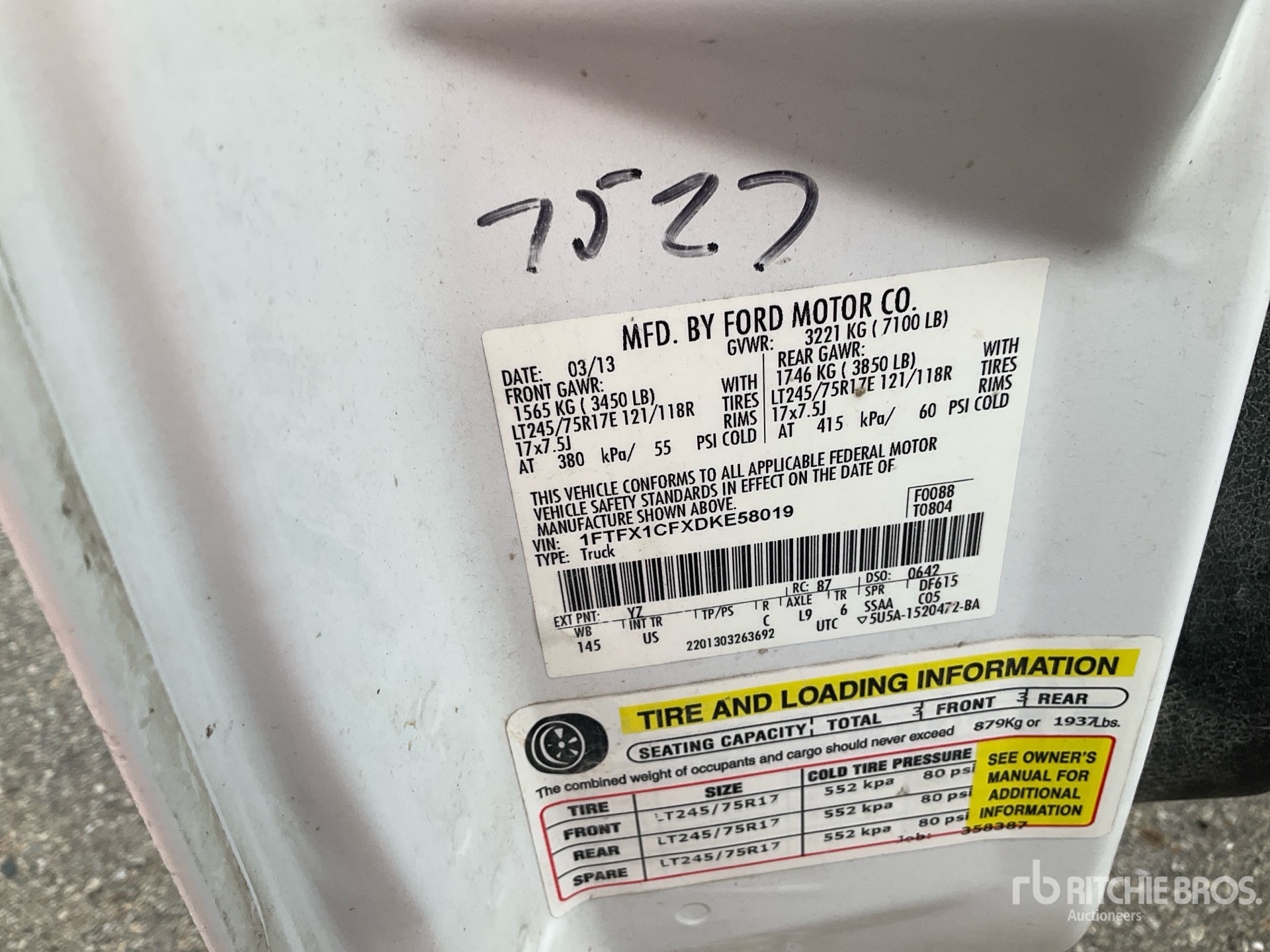 General Appearance with N.º de serie/VIN