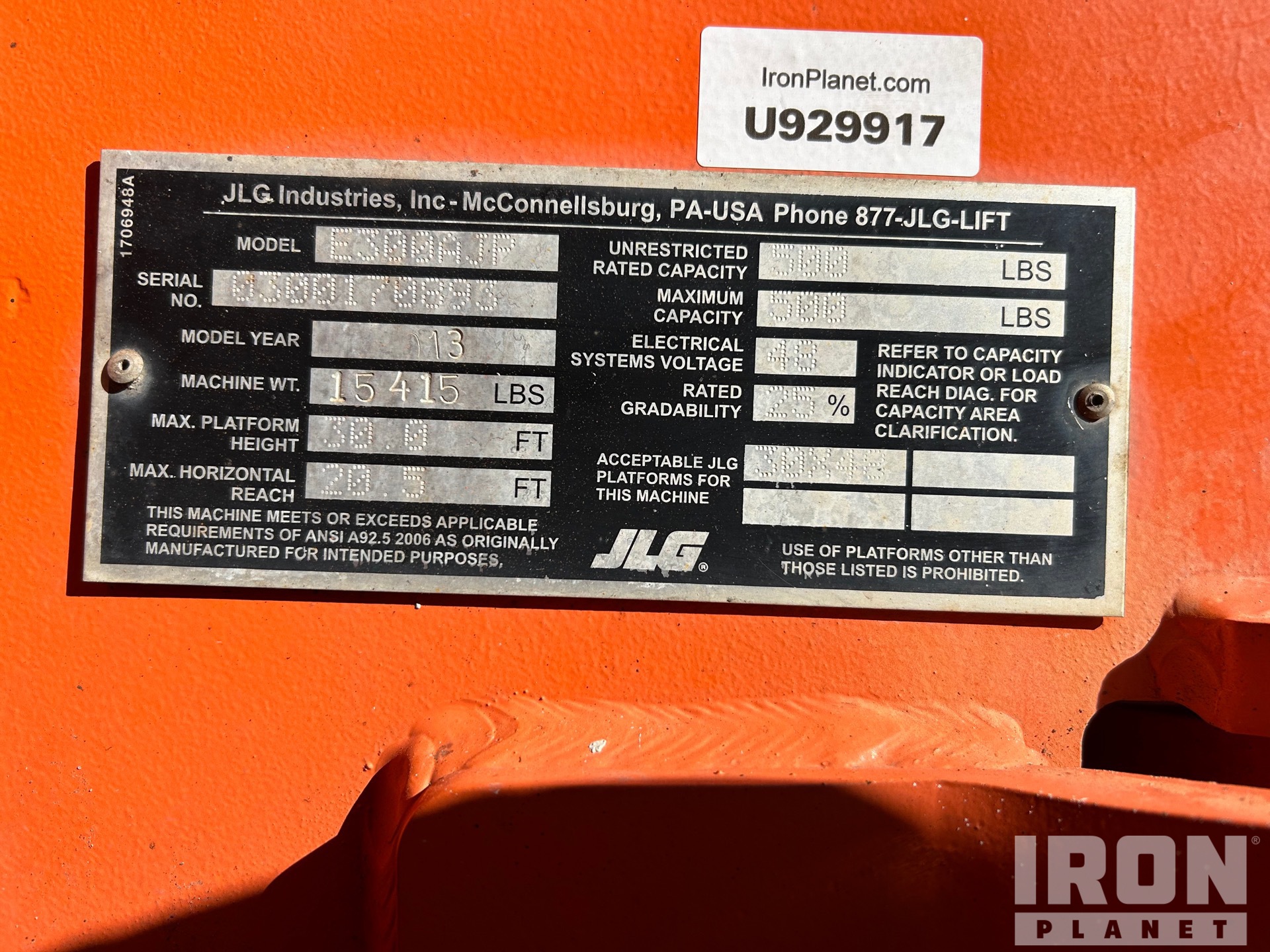 General Appearance with N.º de serie/VIN