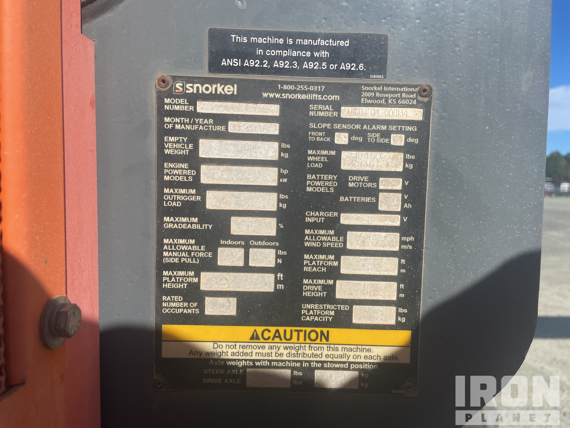 General Appearance with Serial Number / VIN