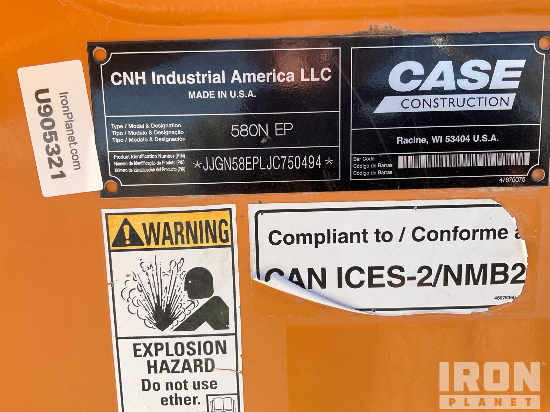 General Appearance with Serial Number / VIN