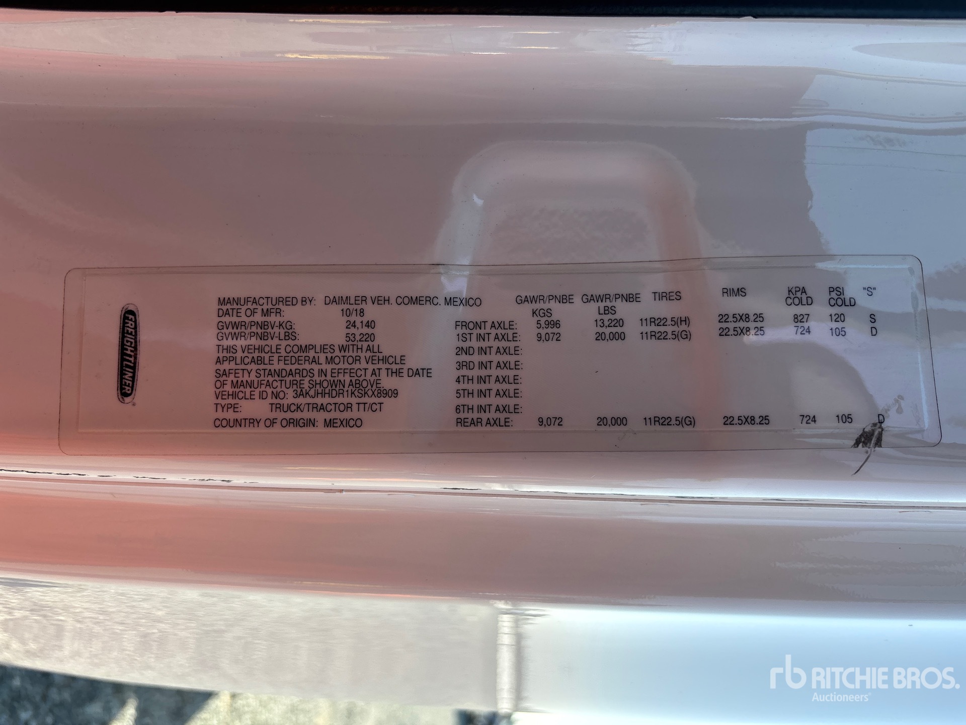 General Appearance with Numero seriale/numero d’identificazione del veicolo (VIN)