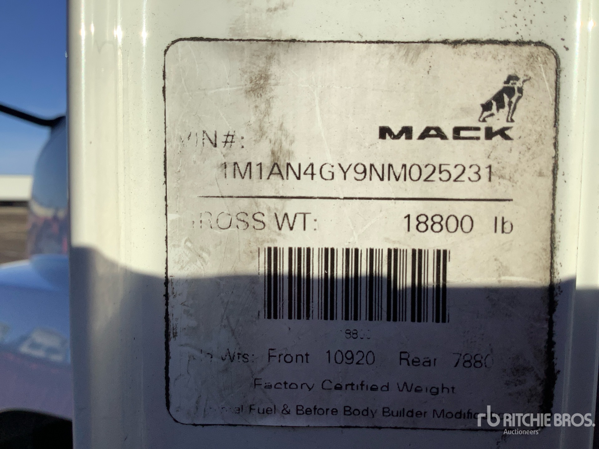 General Appearance with Serial Number / VIN