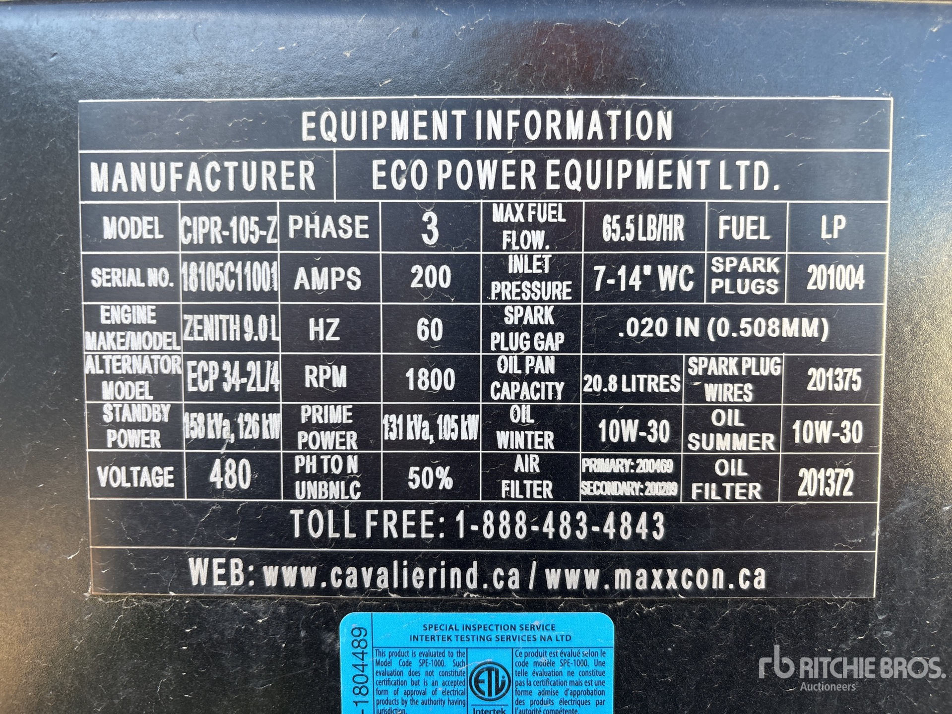 General Appearance with Serial Number / VIN