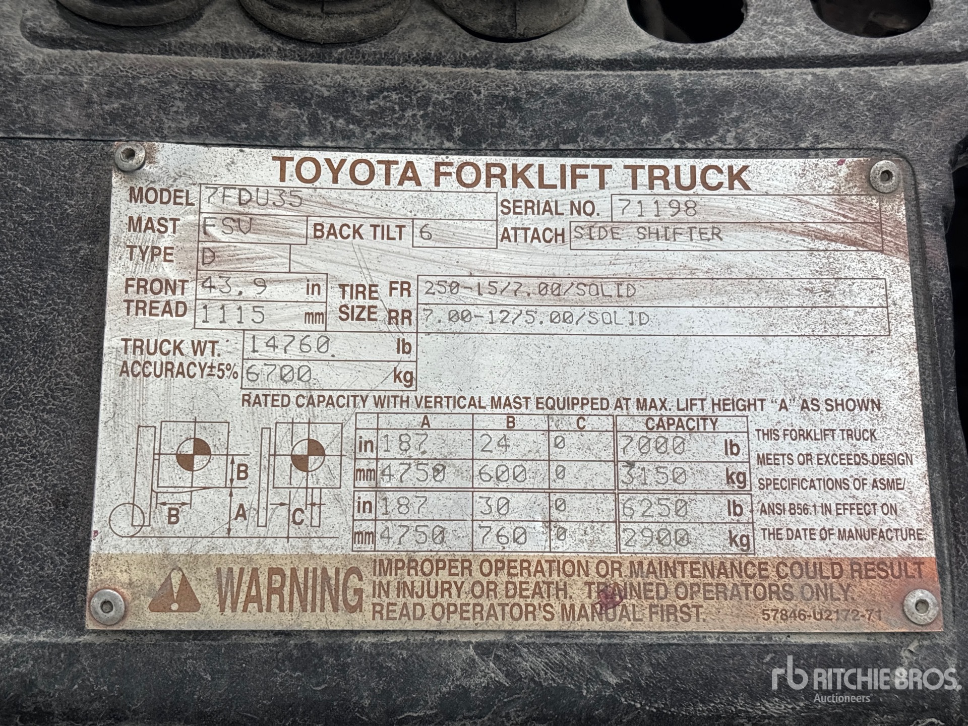 General Appearance with Serial Number / VIN