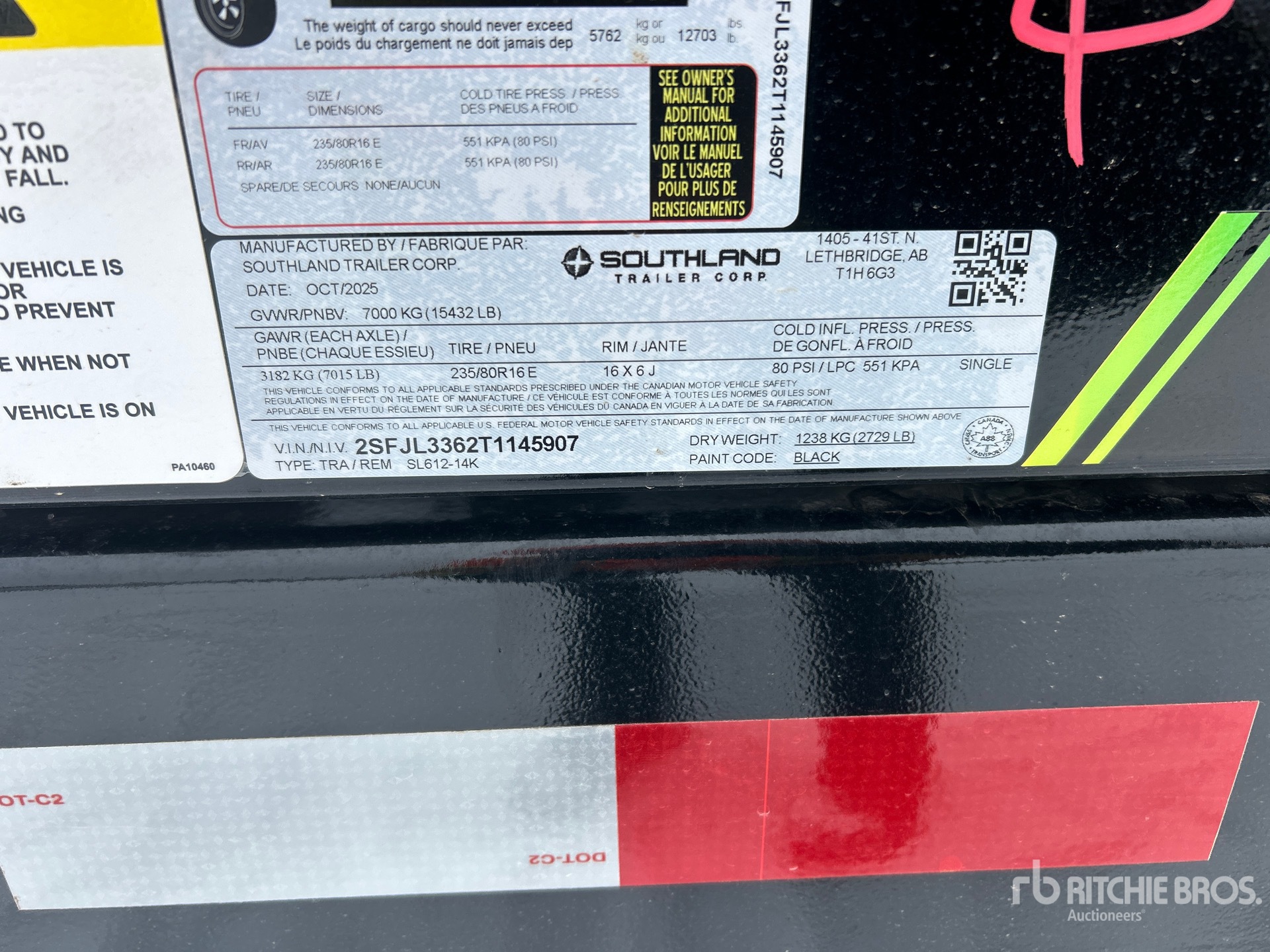 General Appearance with Serial Number / VIN