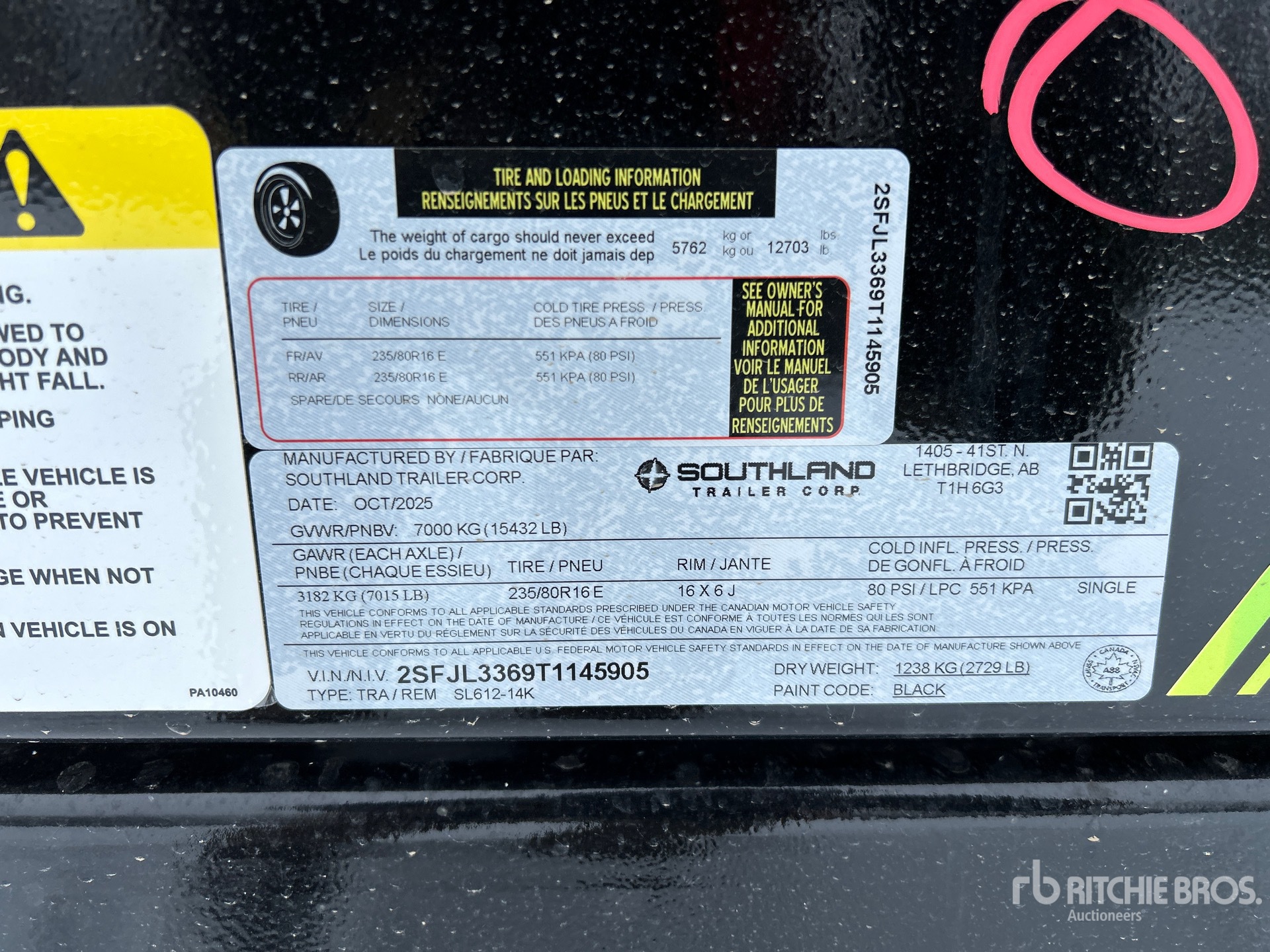 General Appearance with Serial Number / VIN