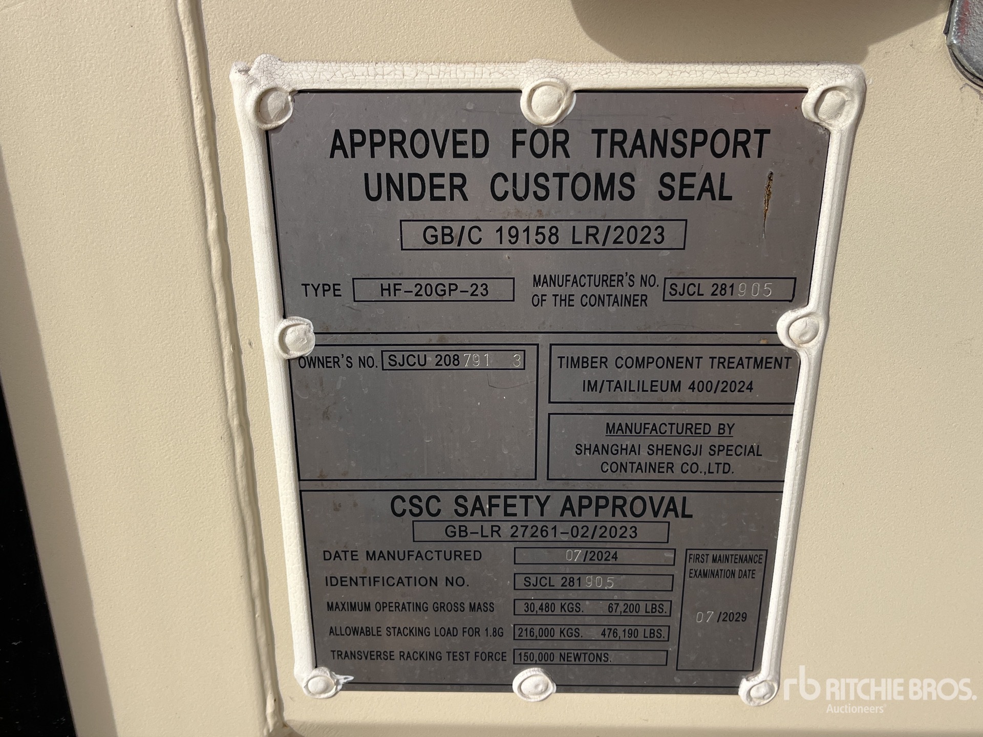 General Appearance with Serial Number / VIN