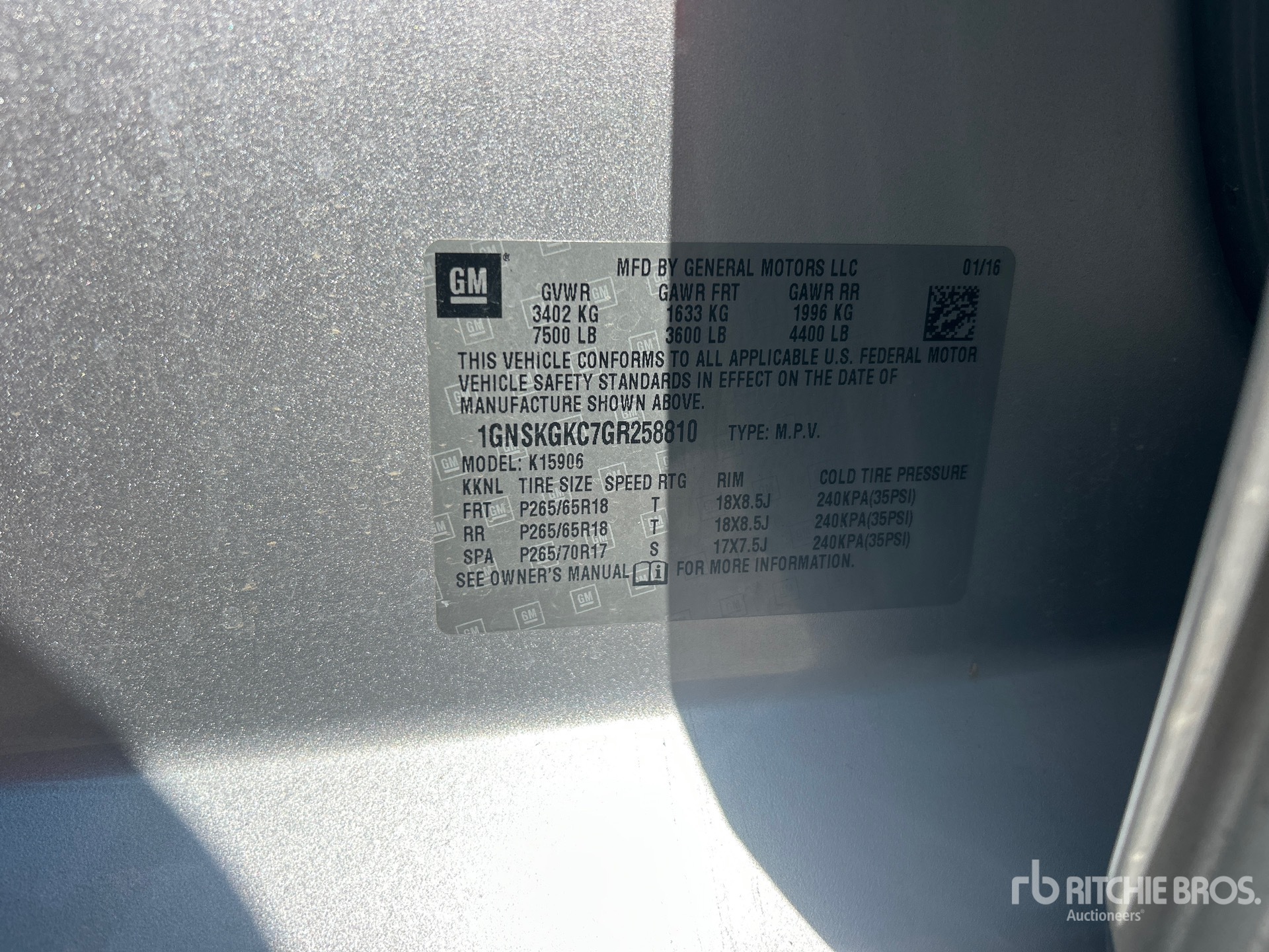 General Appearance with Numero seriale/numero d’identificazione del veicolo (VIN)