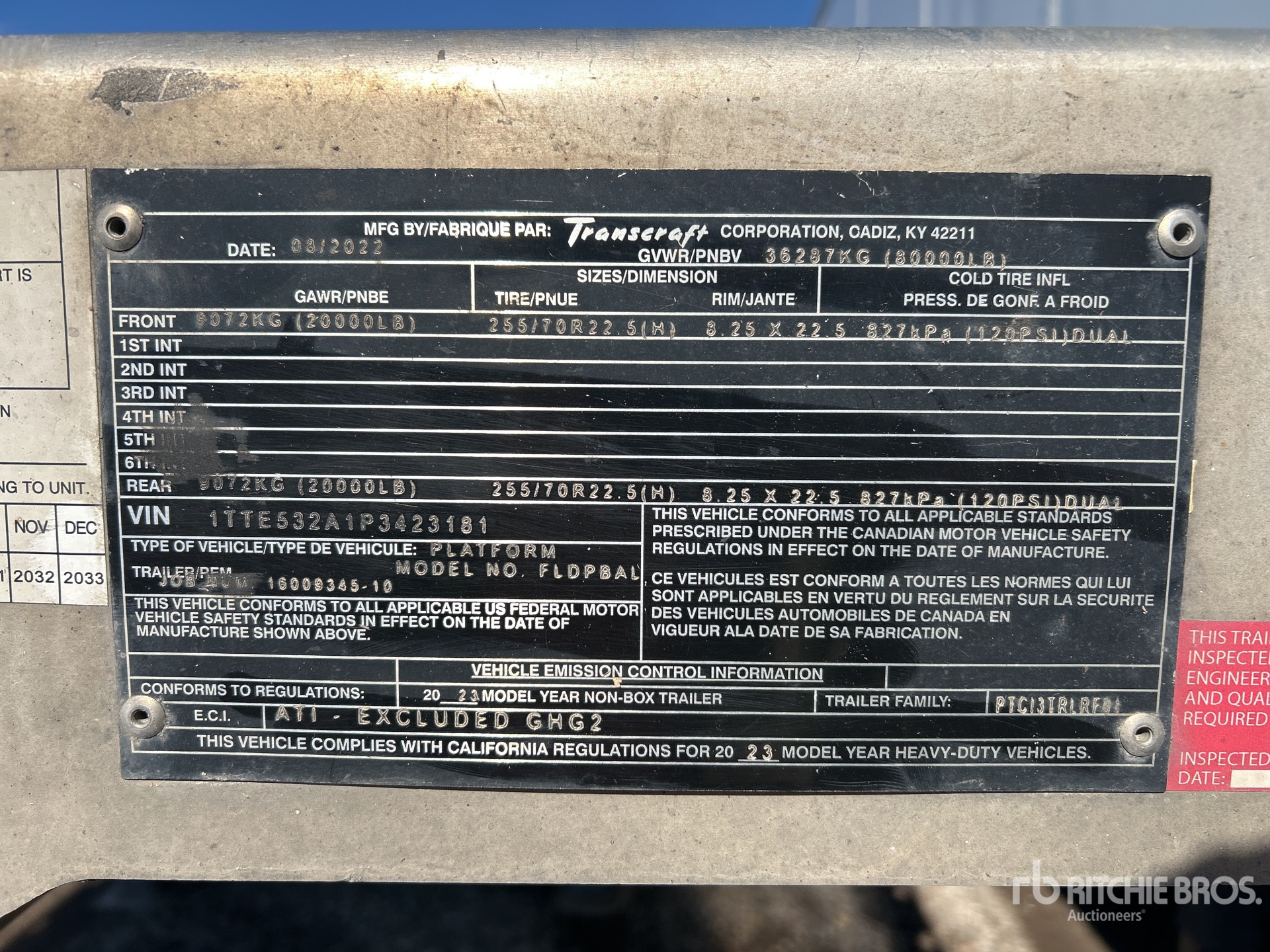 General Appearance with Serial Number / VIN