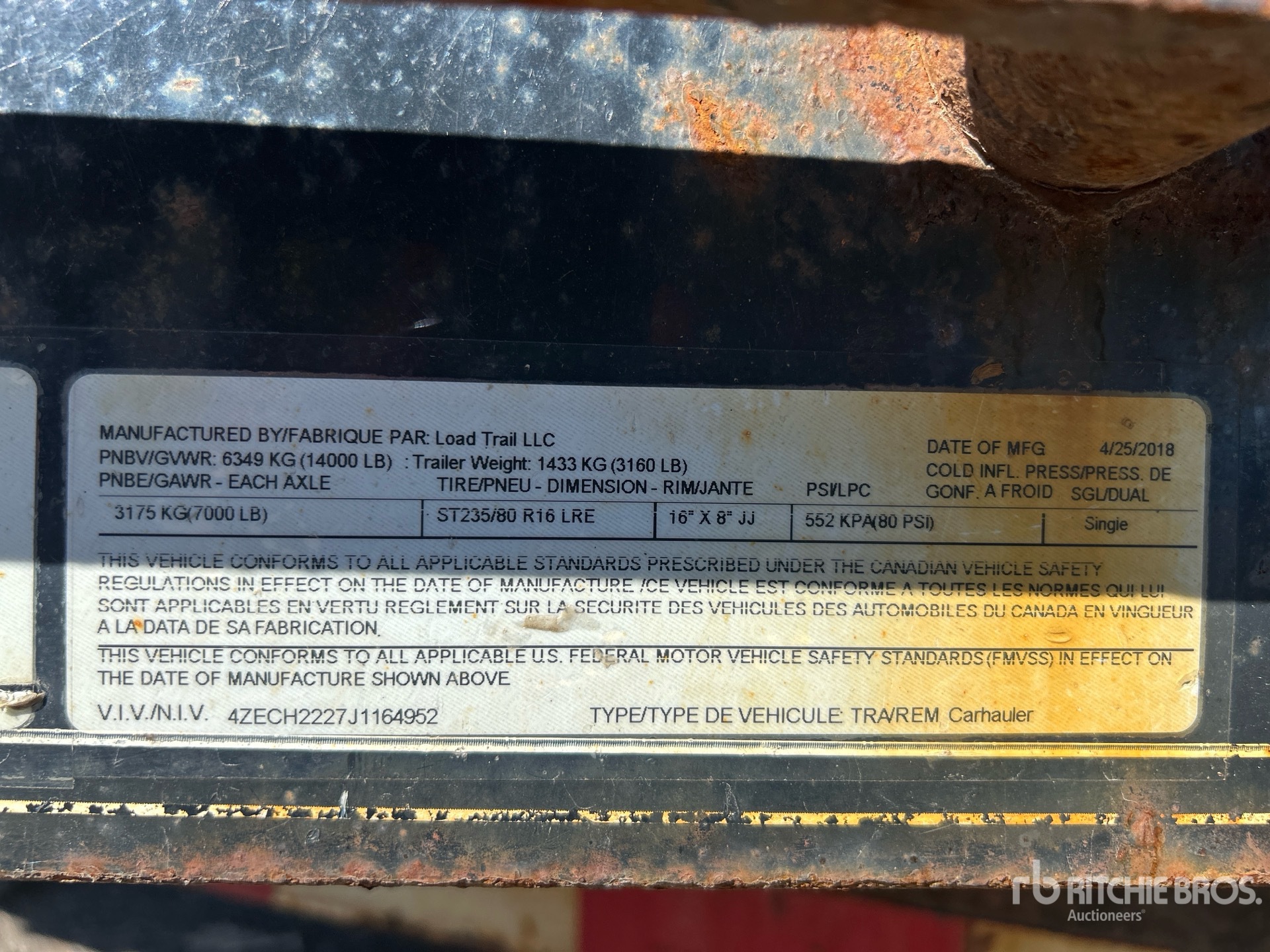 General Appearance with Serial Number / VIN