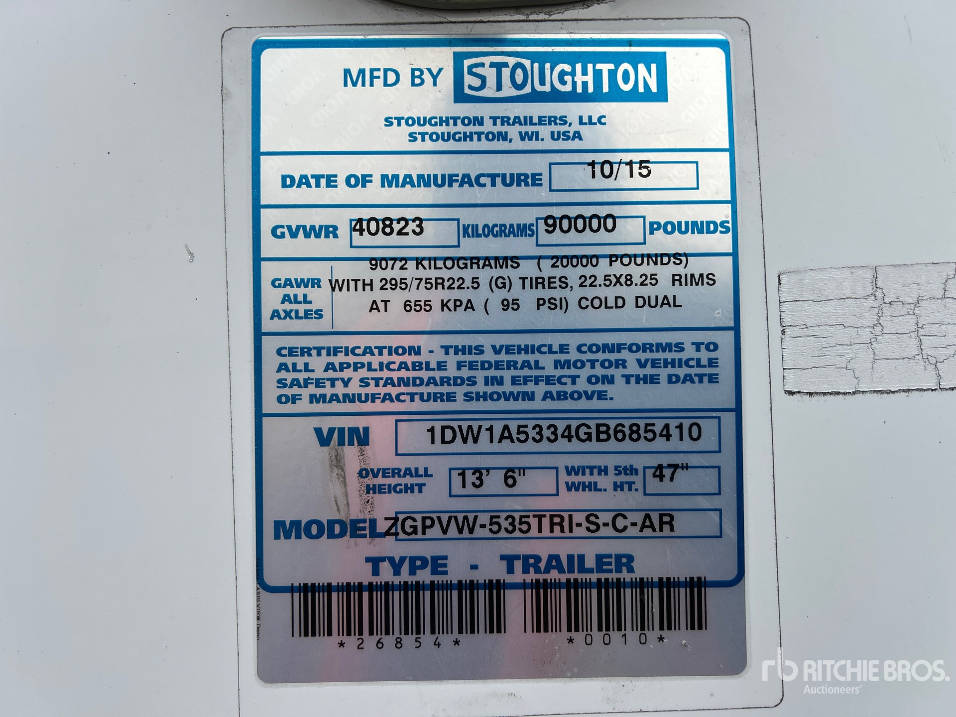 General Appearance with Serial Number / VIN