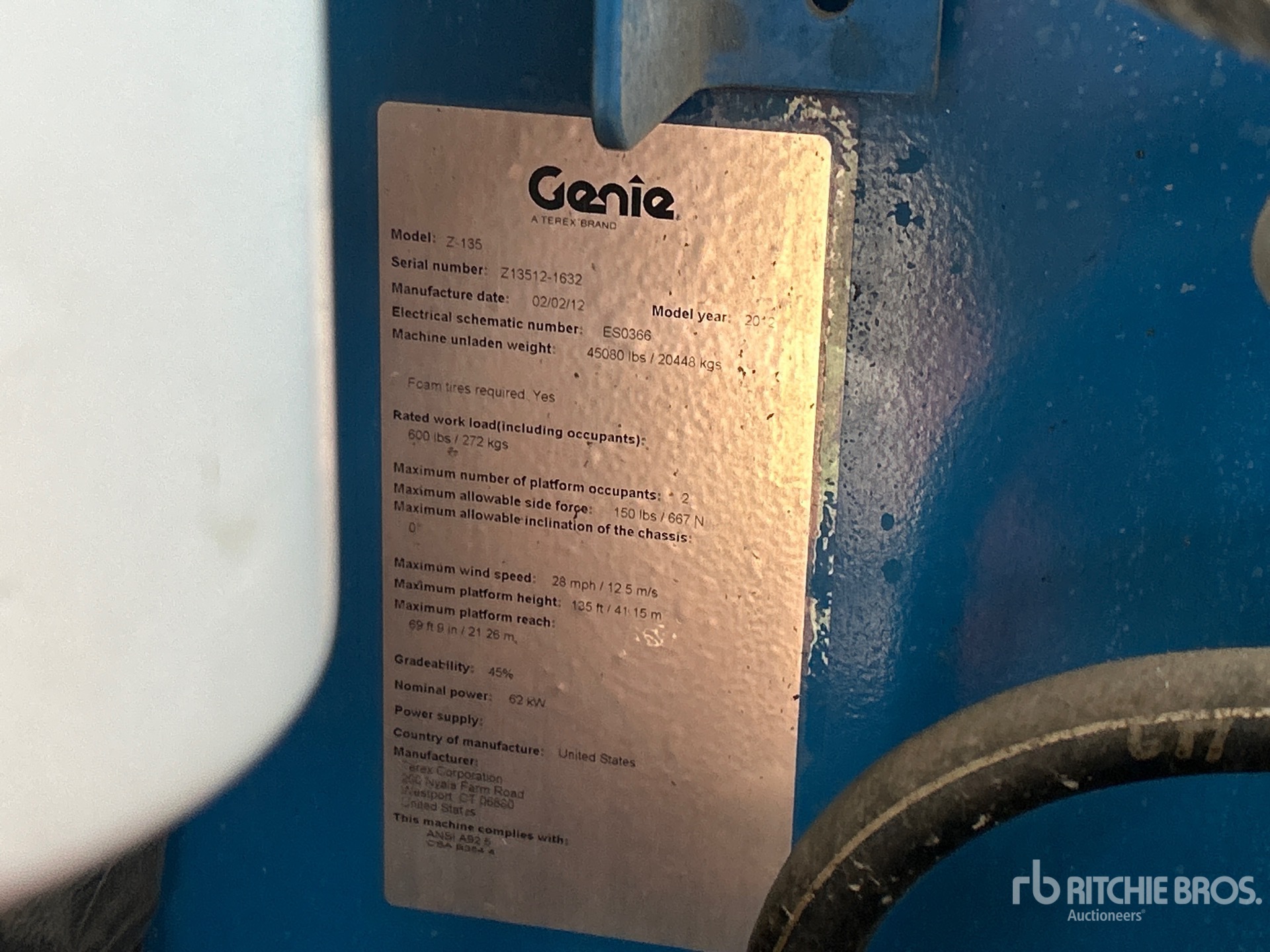 General Appearance with N.º de serie/VIN