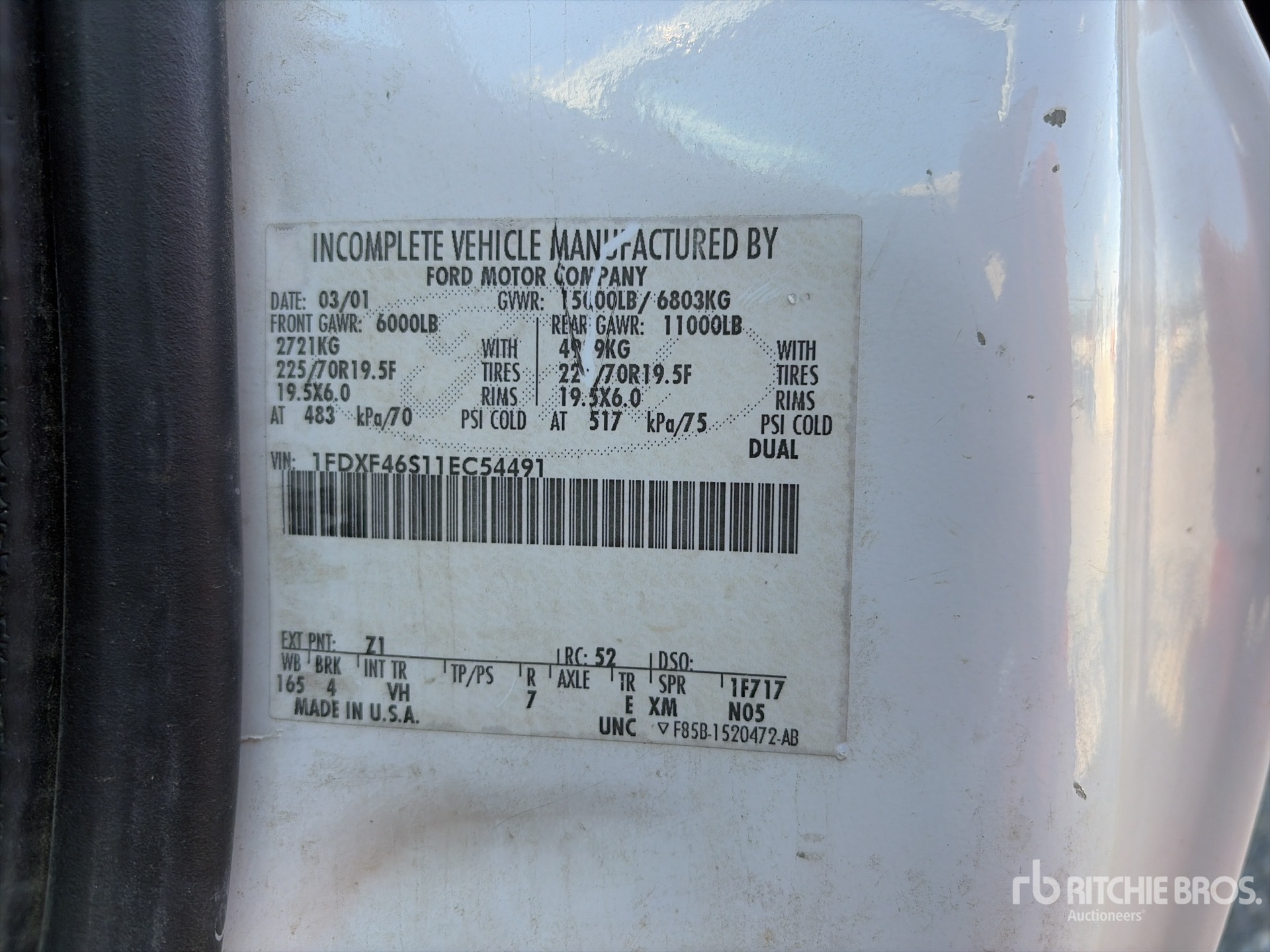 General Appearance with Serial Number / VIN