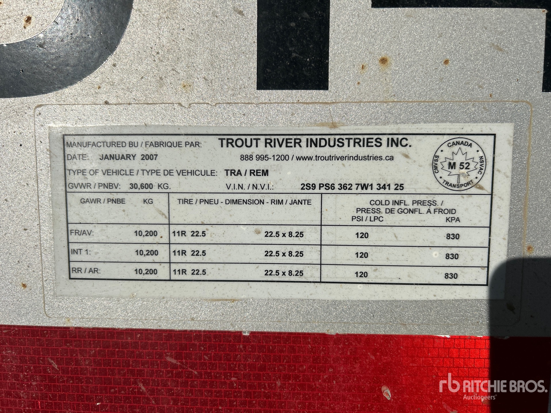 General Appearance with Serial Number / VIN