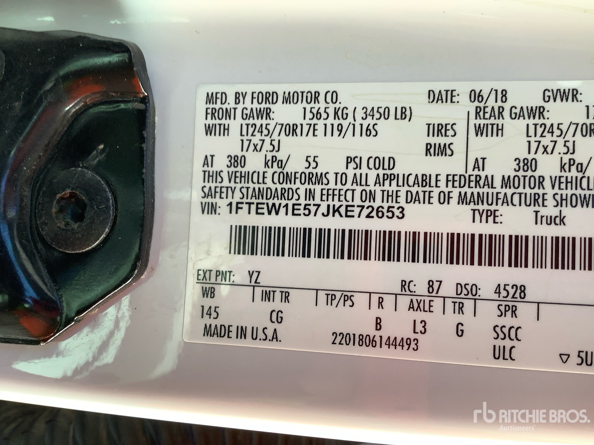 General Appearance with N.º de serie/VIN