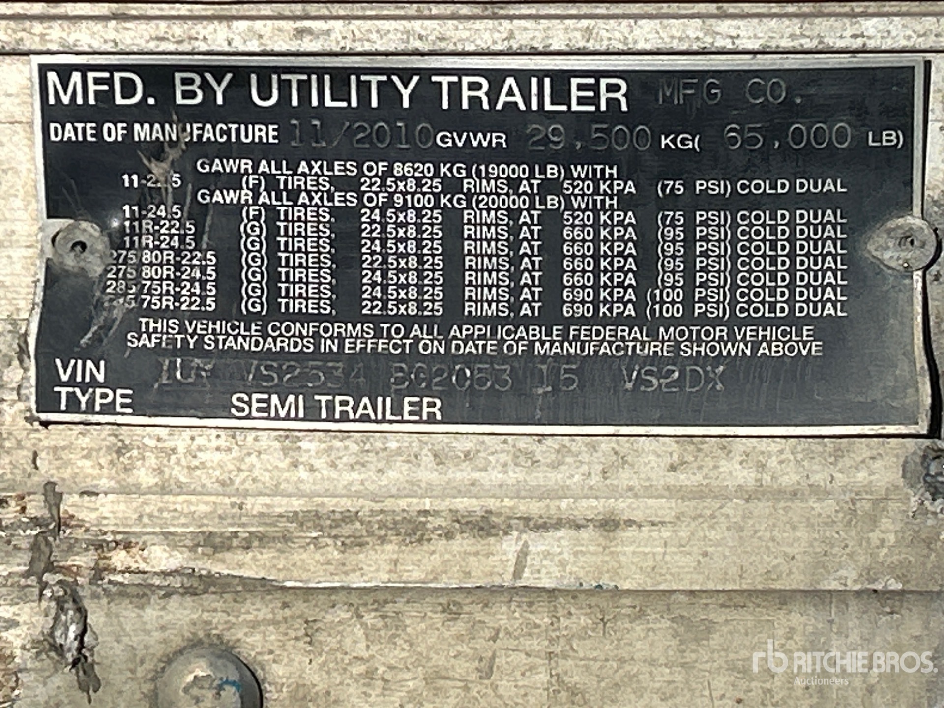 General Appearance with Serial Number / VIN