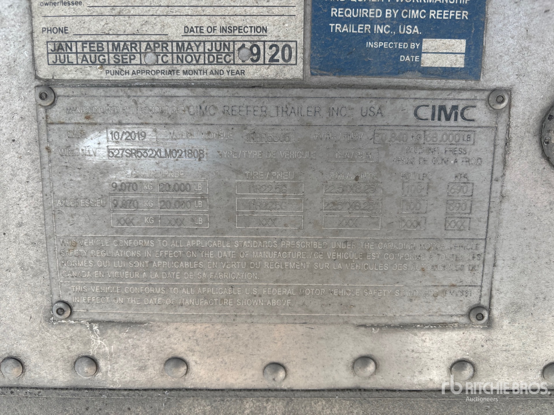 General Appearance with Serial Number / VIN