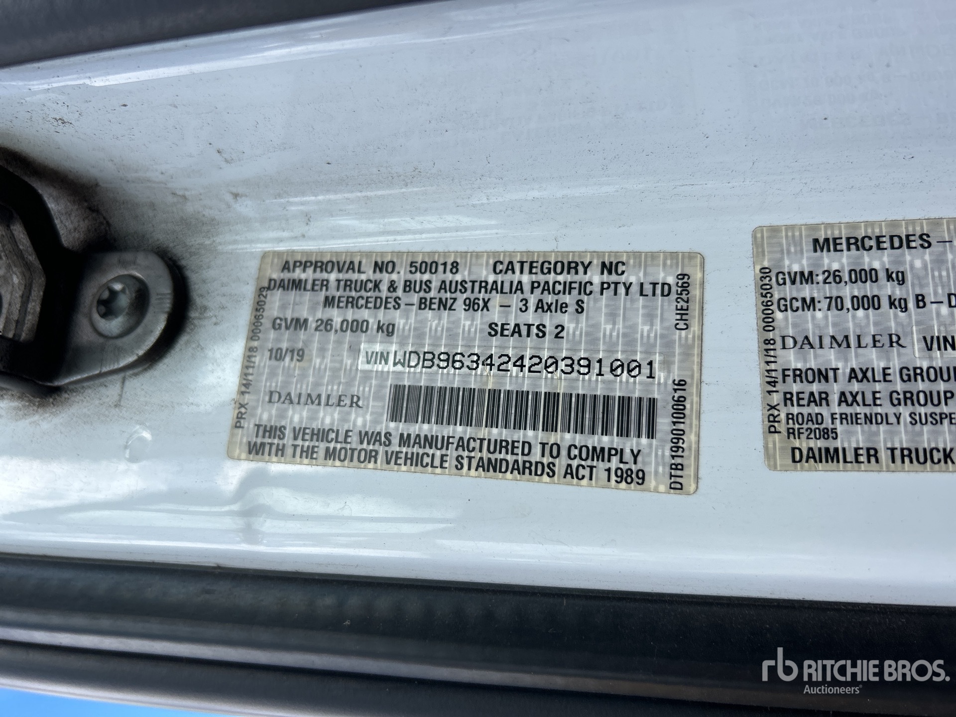 General Appearance with N.º de serie/VIN