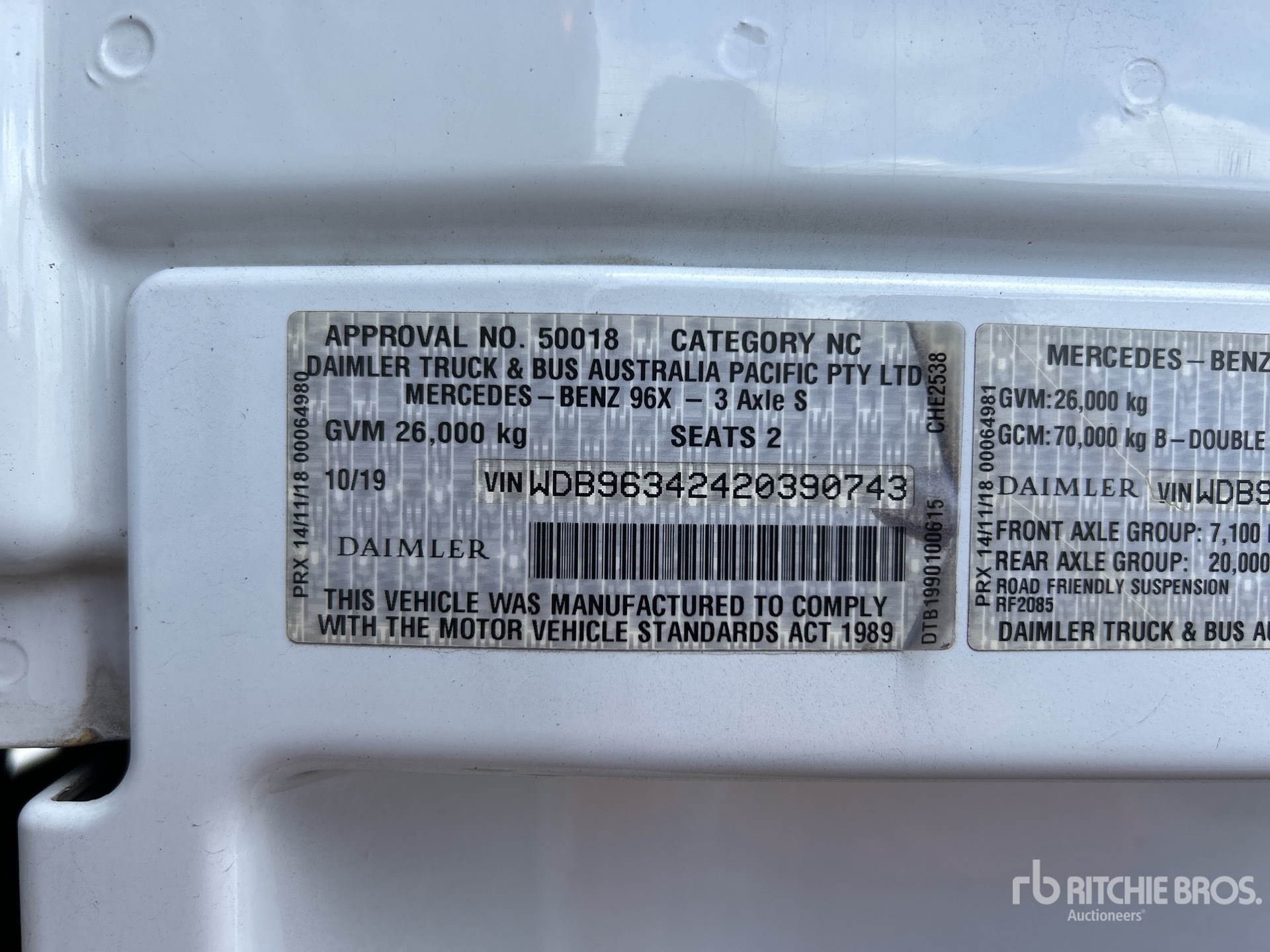 General Appearance with N.º de serie/VIN