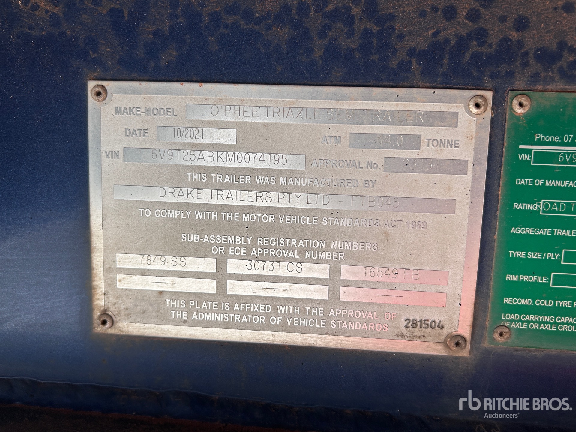 General Appearance with N.º de serie/VIN