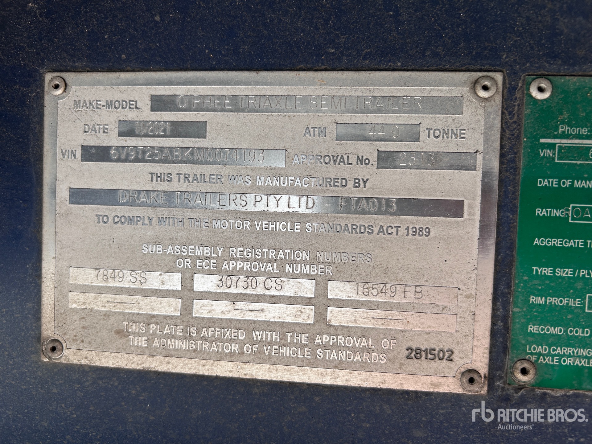 General Appearance with N.º de serie/VIN