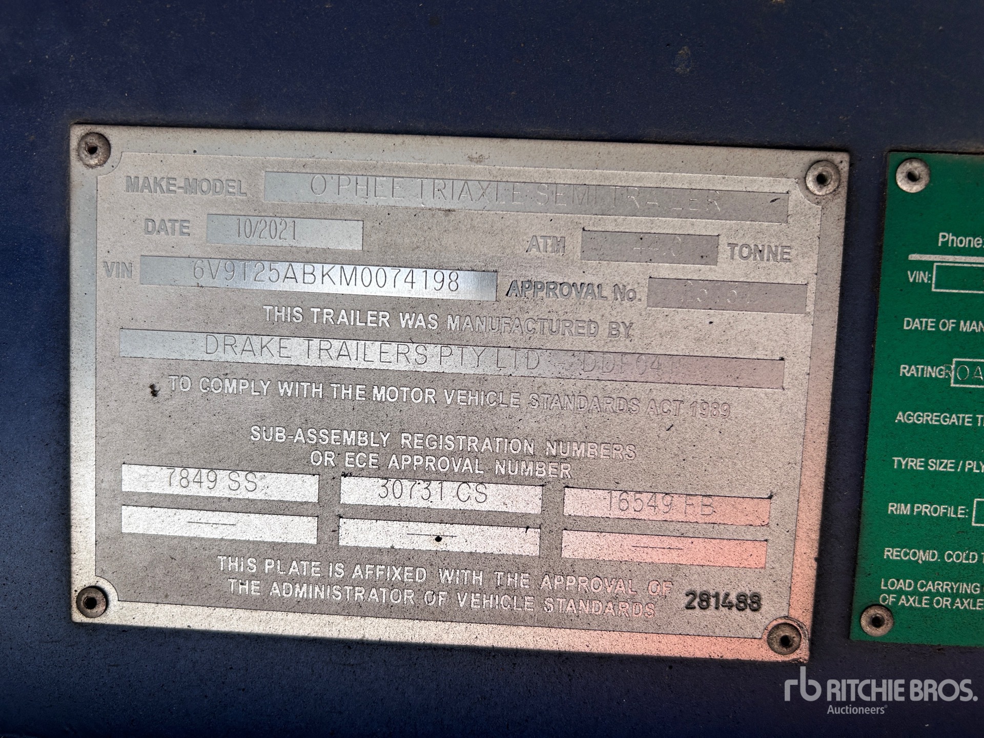 General Appearance with N.º de serie/VIN