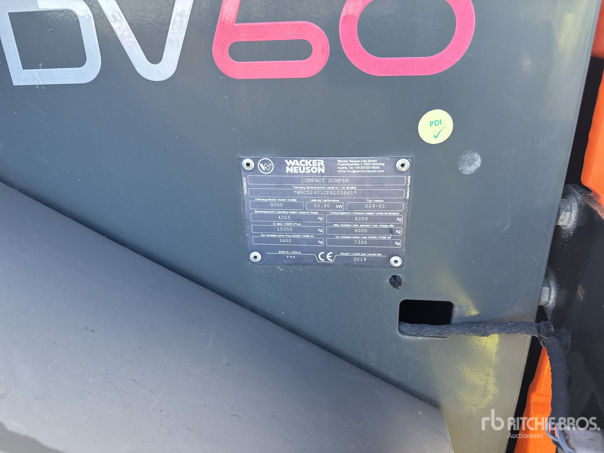 General Appearance with Serial Number / VIN