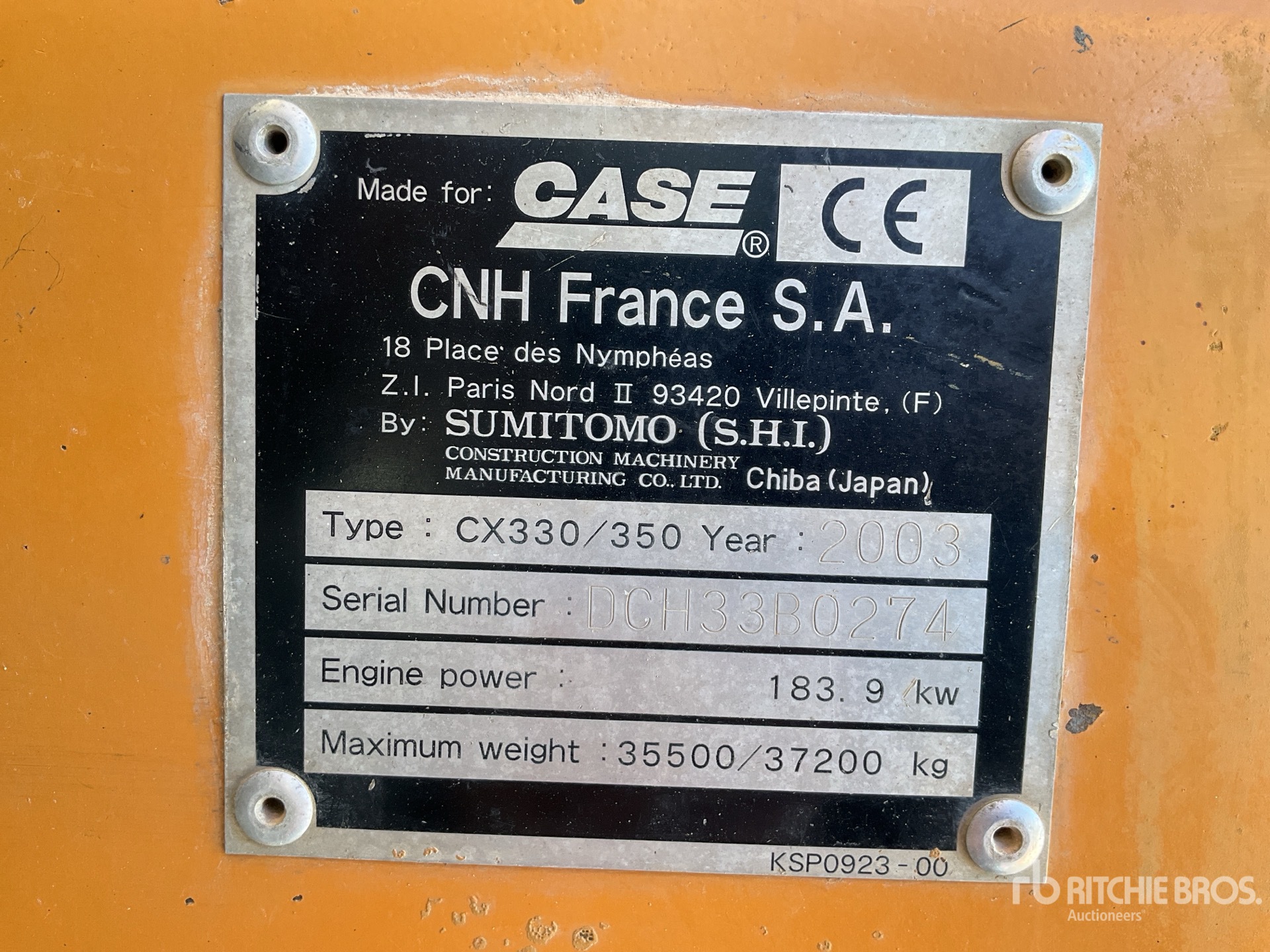 General Appearance with Serial Number / VIN