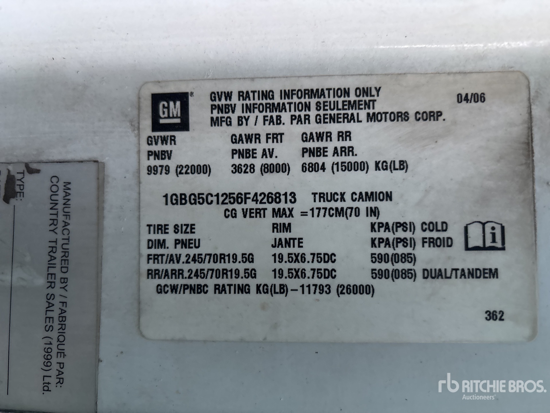 General Appearance with N.º de serie/VIN