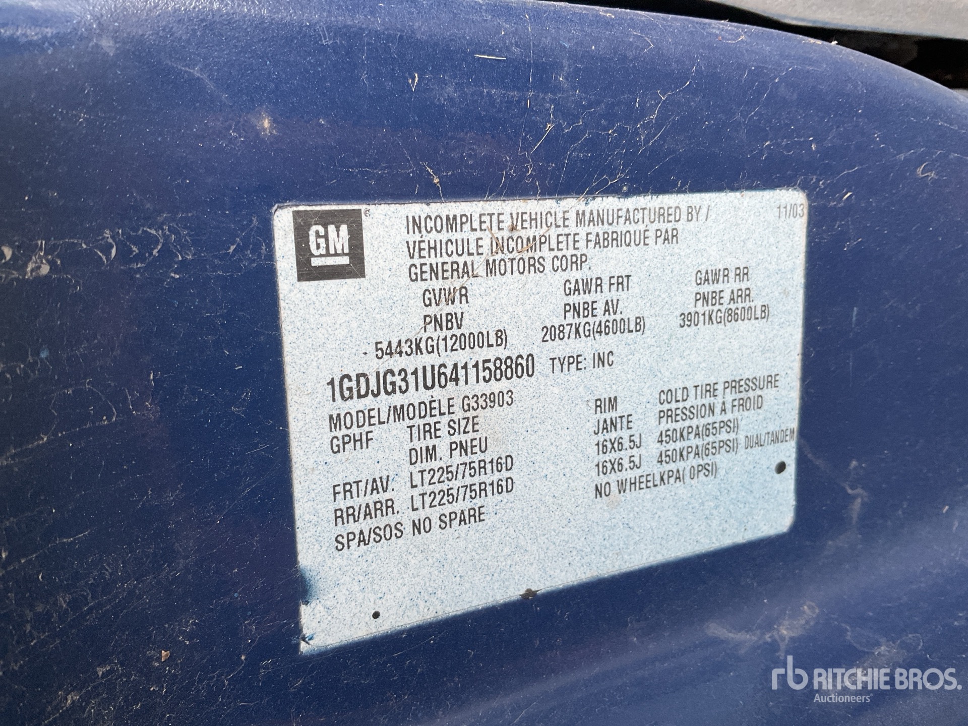 General Appearance with N.º de serie/VIN