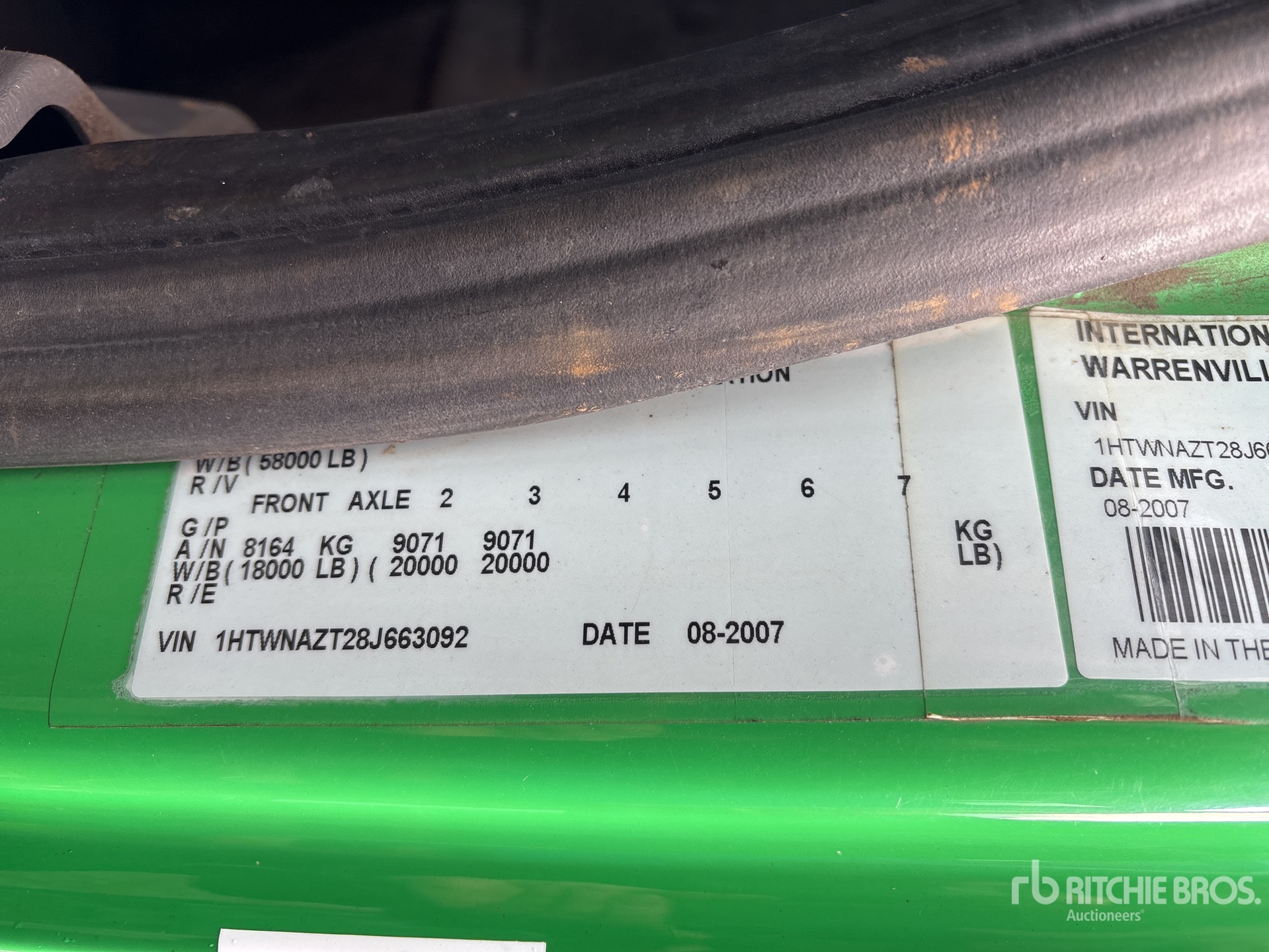 General Appearance with N.º de serie/VIN