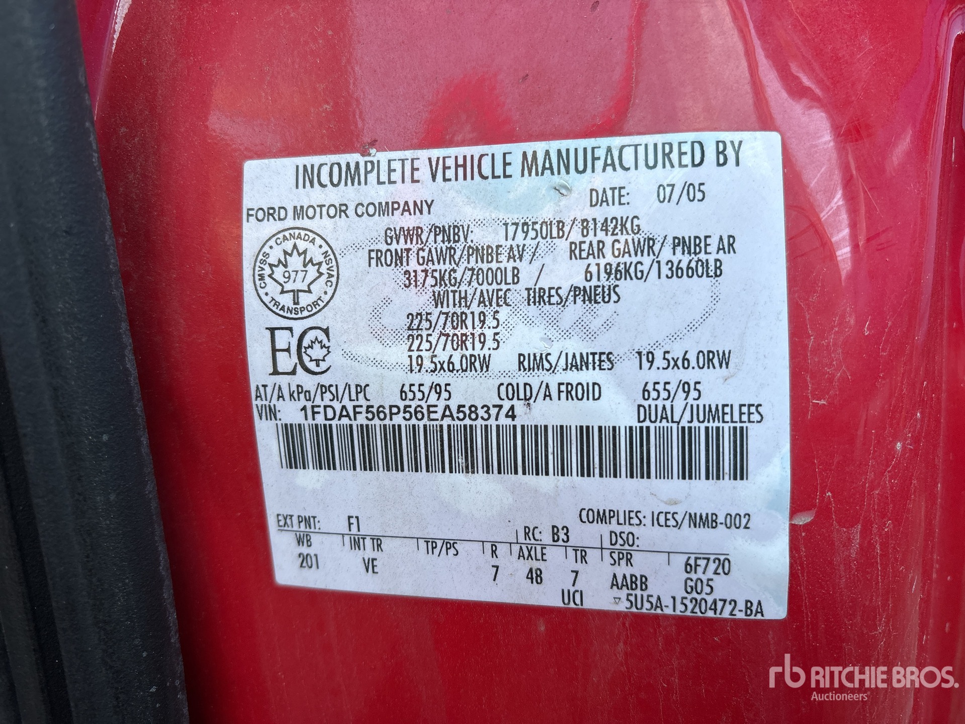 General Appearance with N.º de serie/VIN