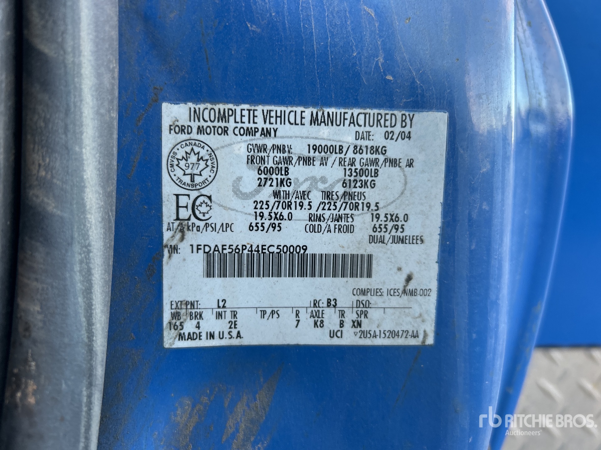 General Appearance with N.º de serie/VIN