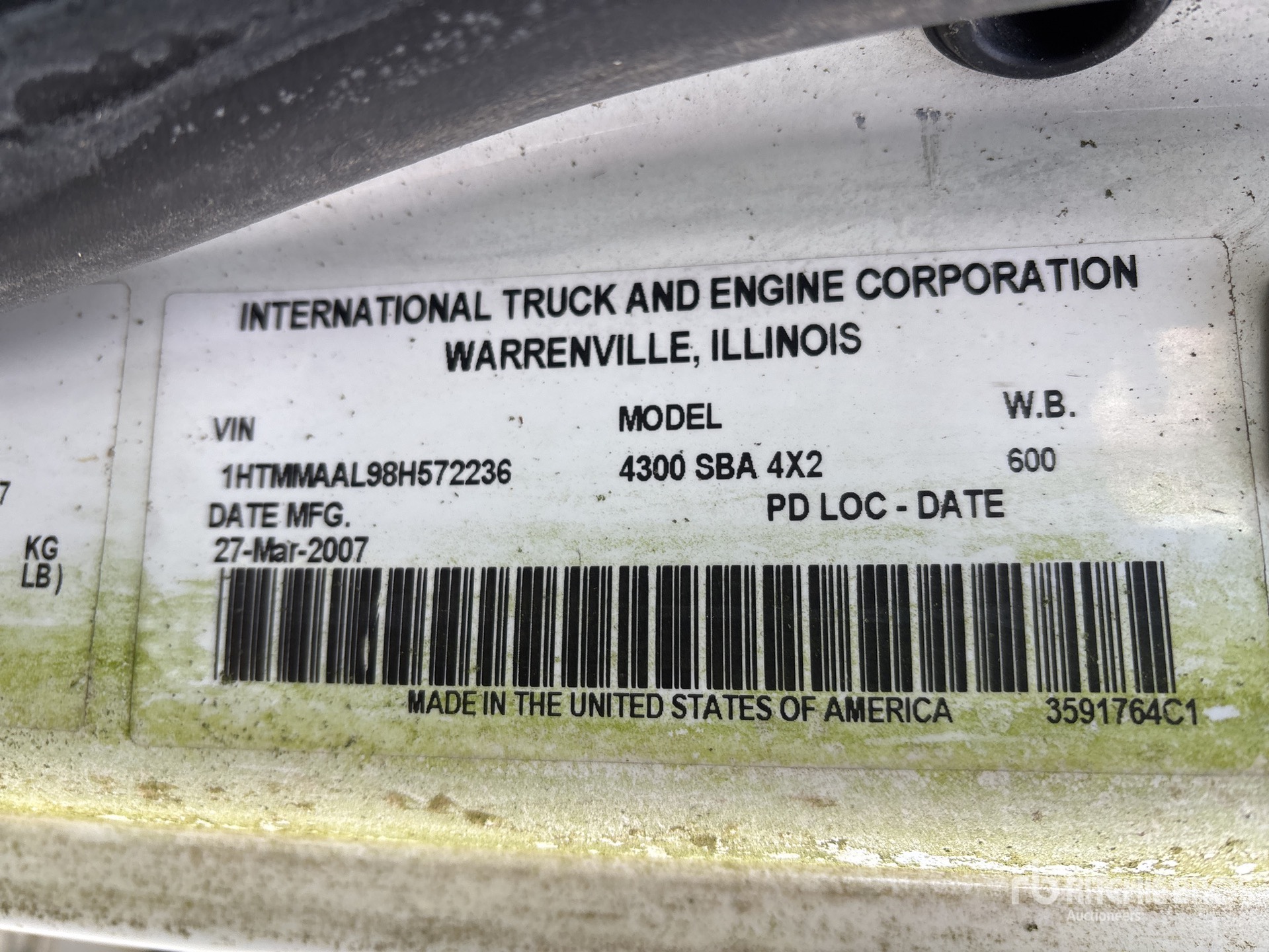 General Appearance with N.º de serie/VIN