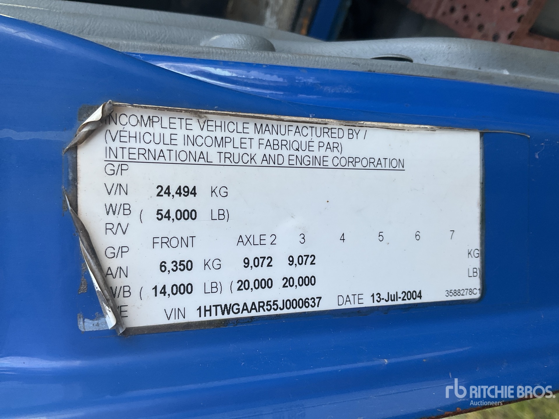 General Appearance with N.º de serie/VIN