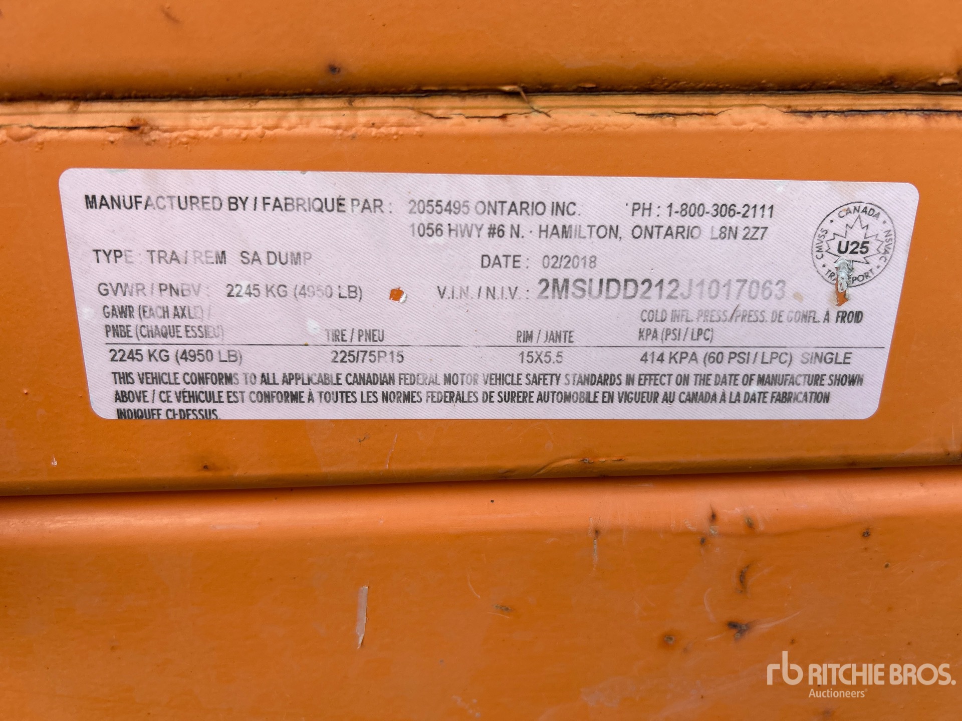 General Appearance with N.º de serie/VIN