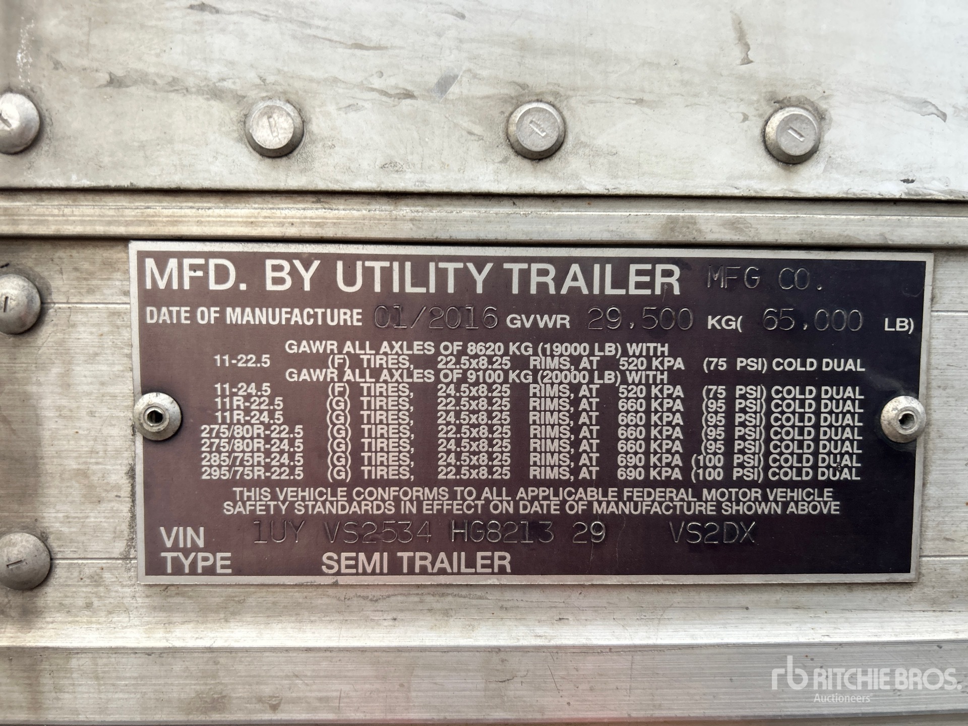General Appearance with Serial Number / VIN
