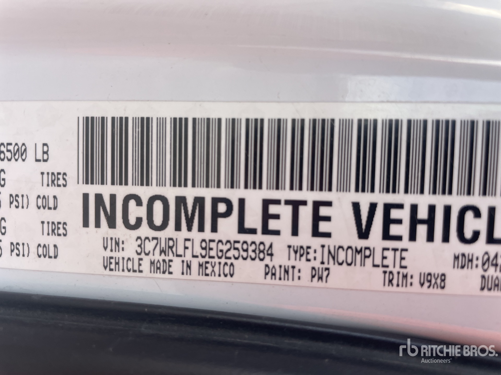 General Appearance with N.º de serie/VIN