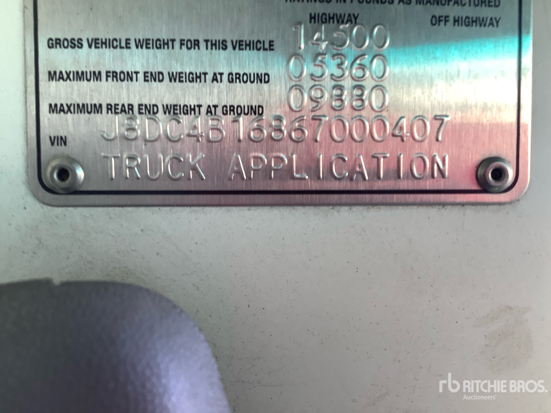 General Appearance with Serial Number / VIN